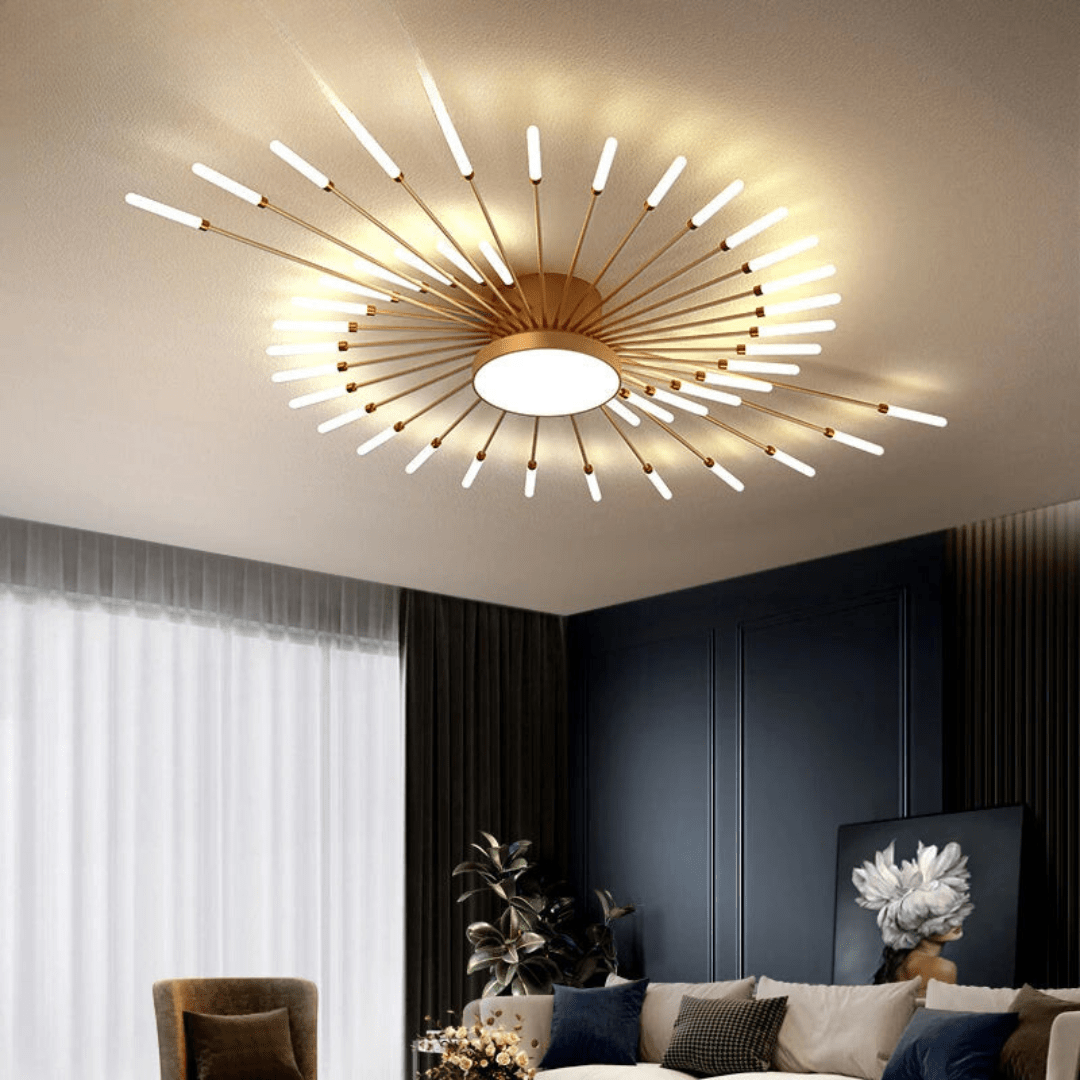 Lustre moderne suspendu au-dessus d'une table à manger - Lampes Design