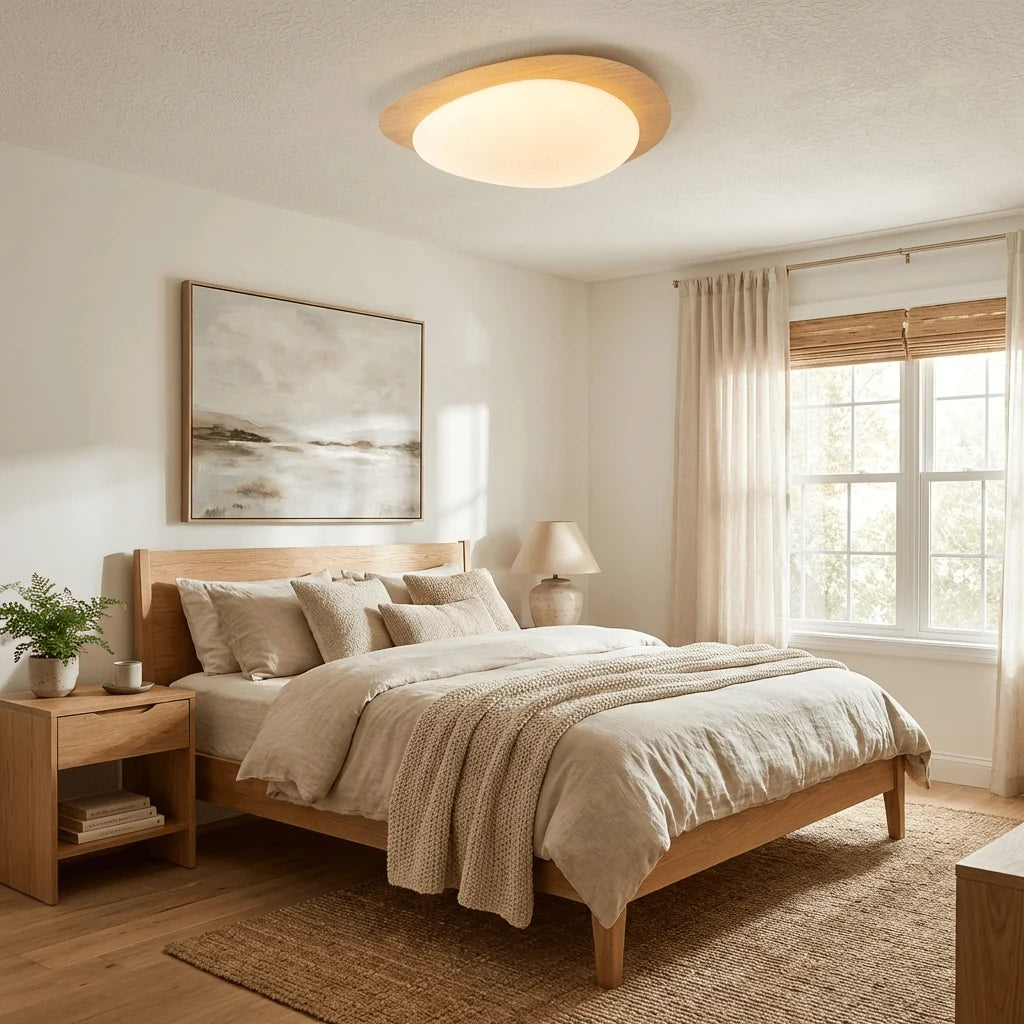Plafonnier Design Galet Bois Asymétrique pour Chambre & Salle à Manger | CAILLOU™