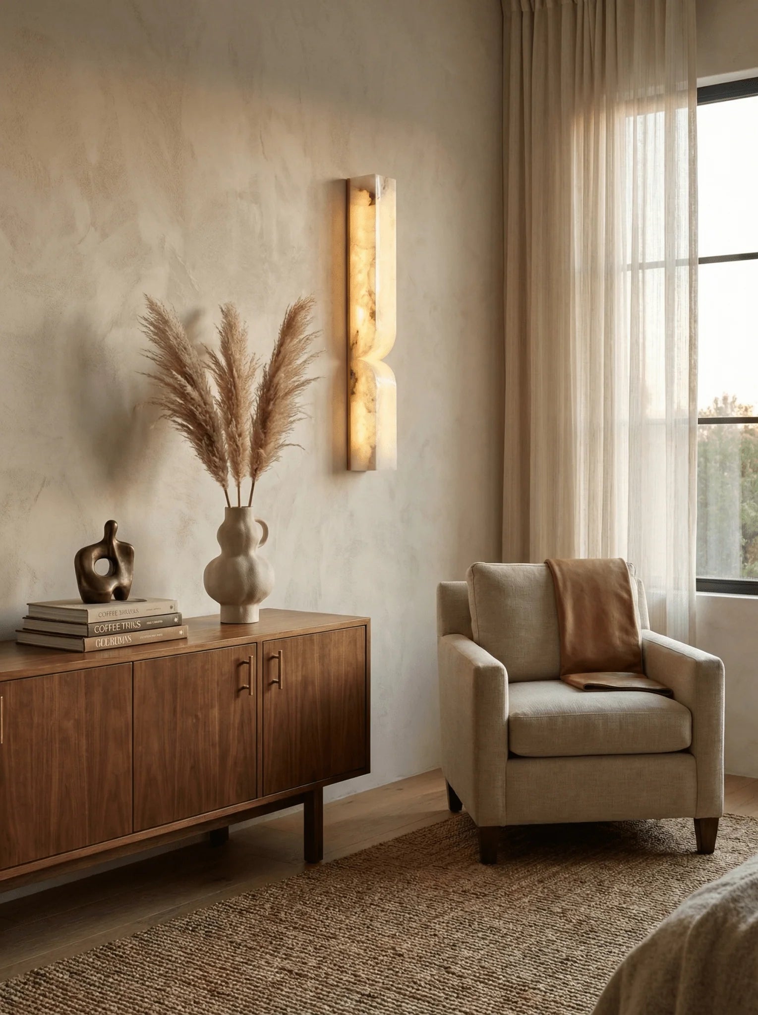 Applique Murale en Marbre Naturel & Cuivre — Lampe Art Déco Style Moderne | OBÉLISQUE™