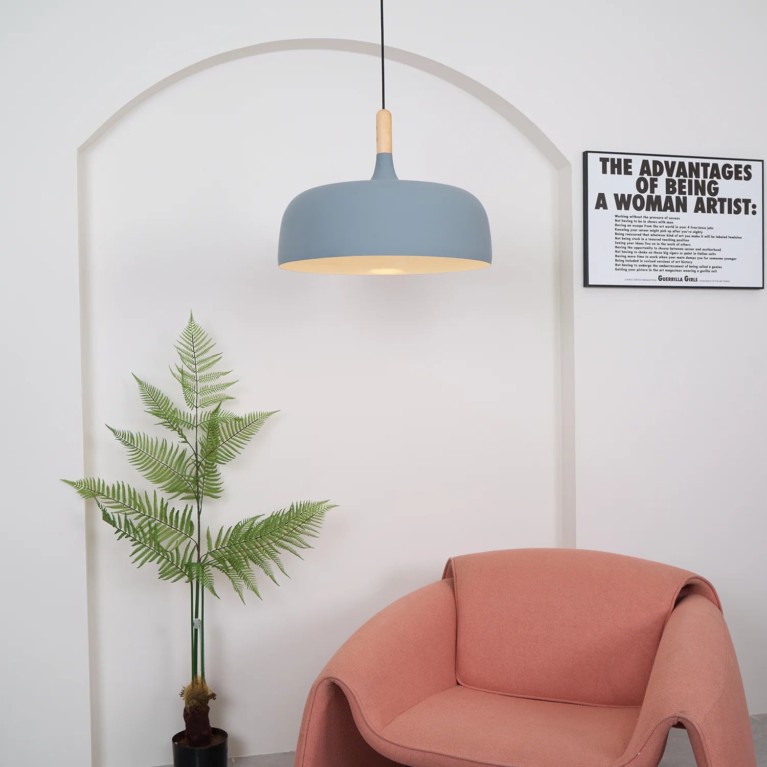 Suspension Disque en Fer & Bois — Lustre Style Nordique Contemporain | PALET™
