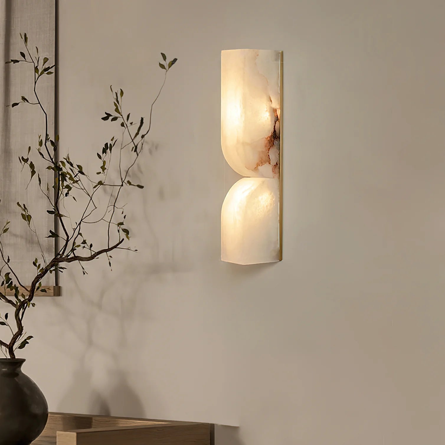 Applique Murale en Marbre Naturel & Cuivre — Lampe Art Déco Style Moderne | OBÉLISQUE™