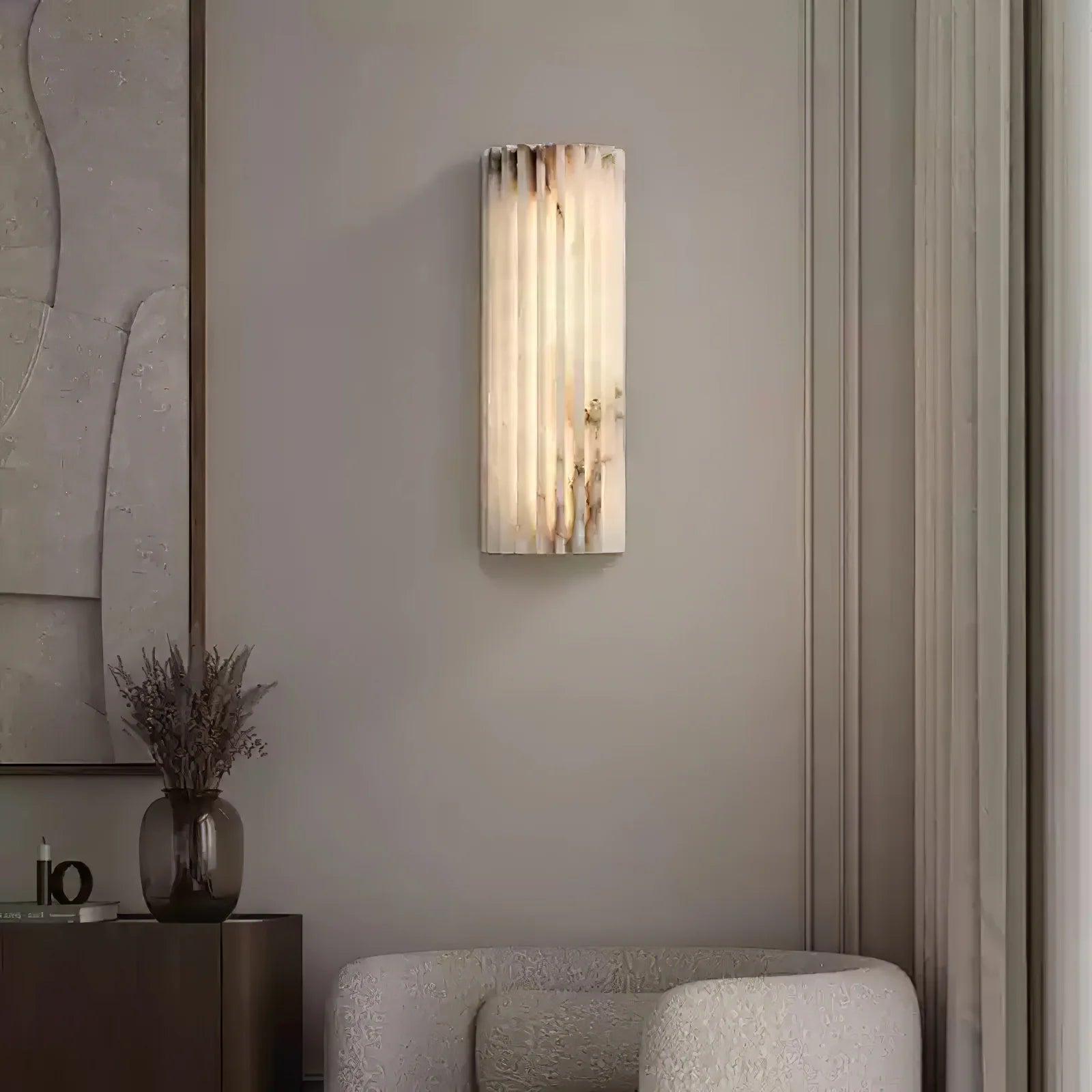 Applique Murale Design Marbre Blanc Cannelé pour Chambre & Salle à Manger | CANNELURE™