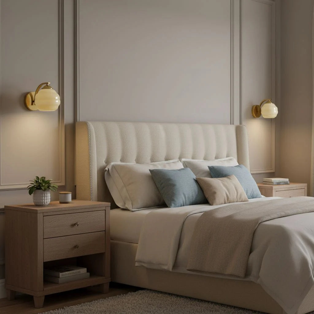 Applique Murale Globe en Verre Laiteux Style Art Déco | GALBE™