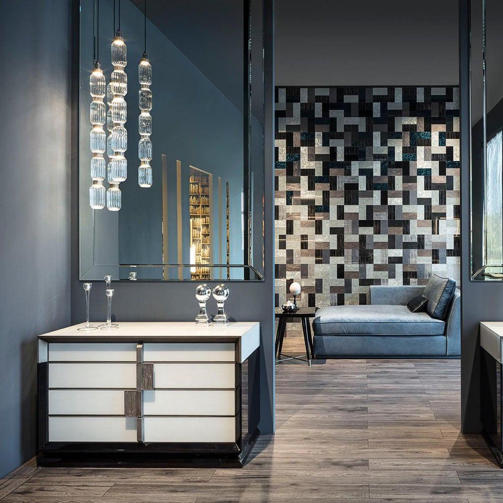 Suspension Cylindre en Verre Cristal — Lustre Luxe Style Italien | VENISE™