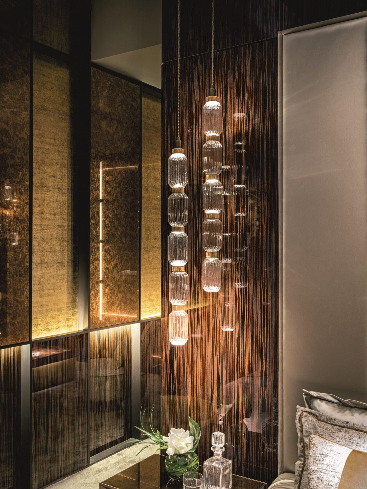Suspension Cylindre en Verre Cristal — Lustre Luxe Style Italien | VENISE™