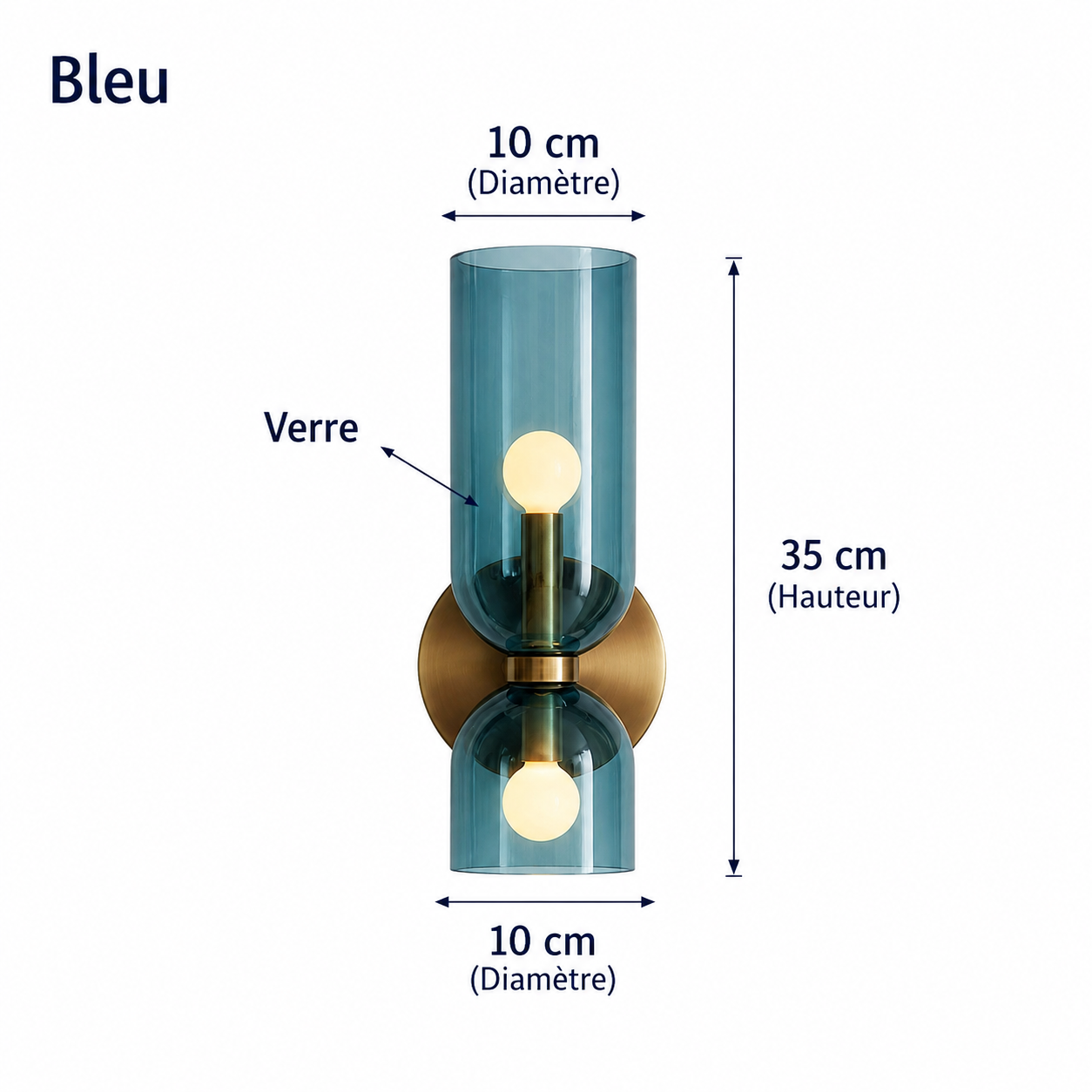 Applique Murale Verre Nordique — Luminaire Design Européen 2 Feux | AZURE™