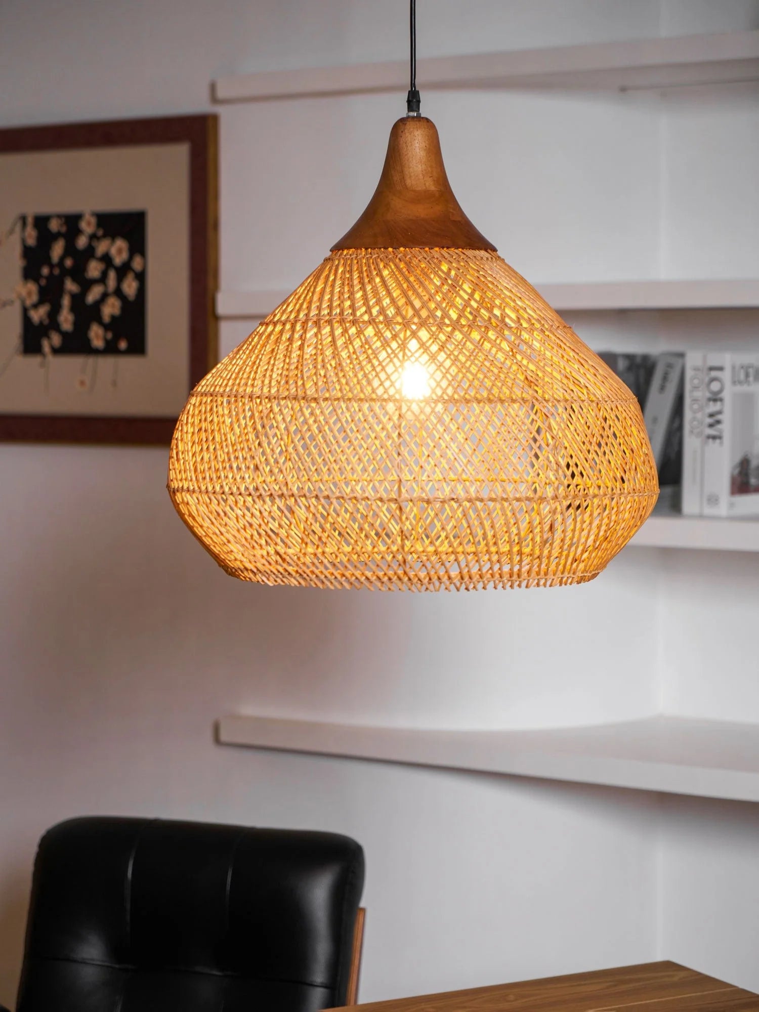 Suspension en Rotin Tressé — Lustre Style Asie du Sud-Est | OSIER™