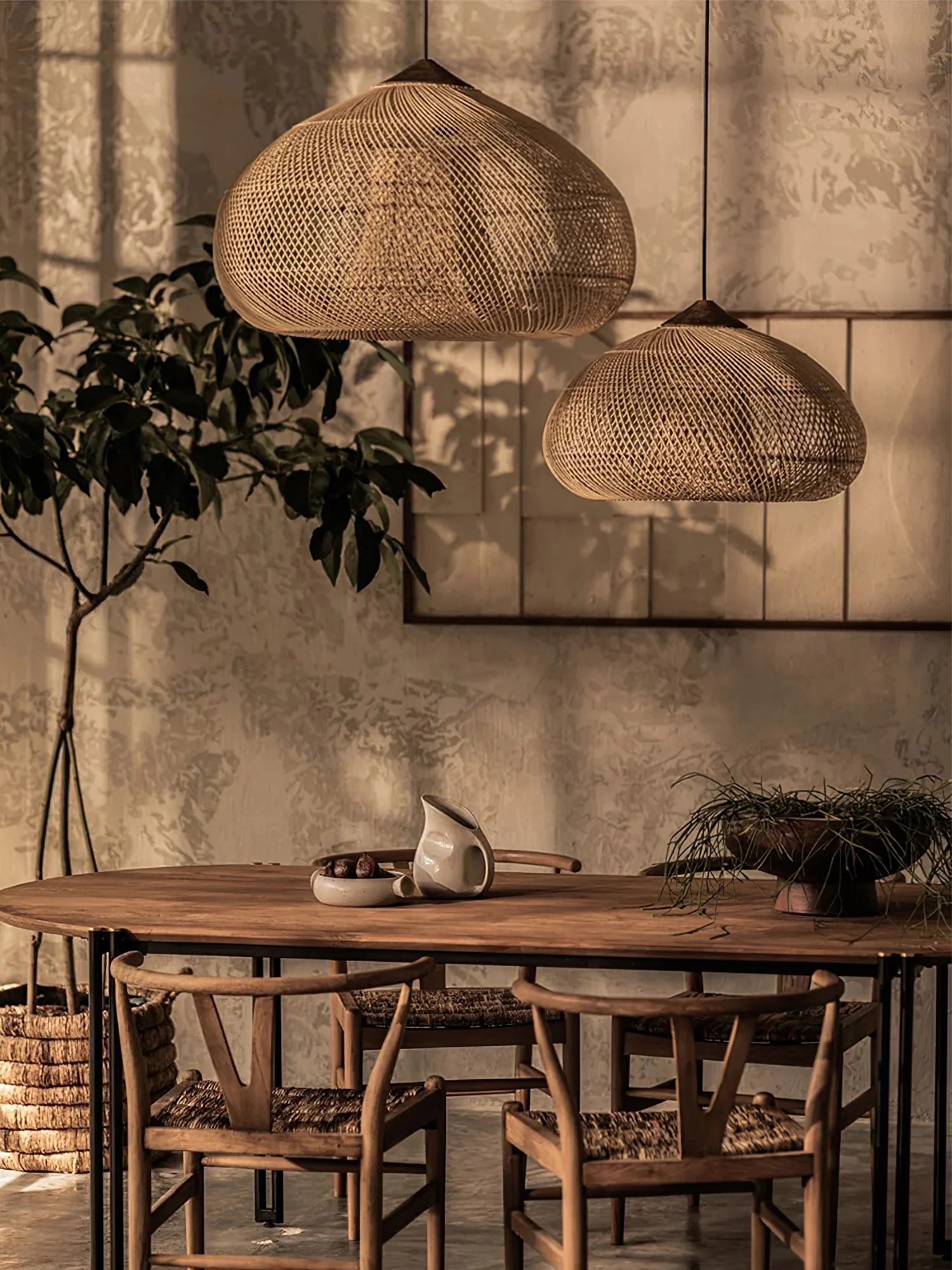 Suspension en Rotin Tressé — Lustre Style Asie du Sud-Est | OSIER™