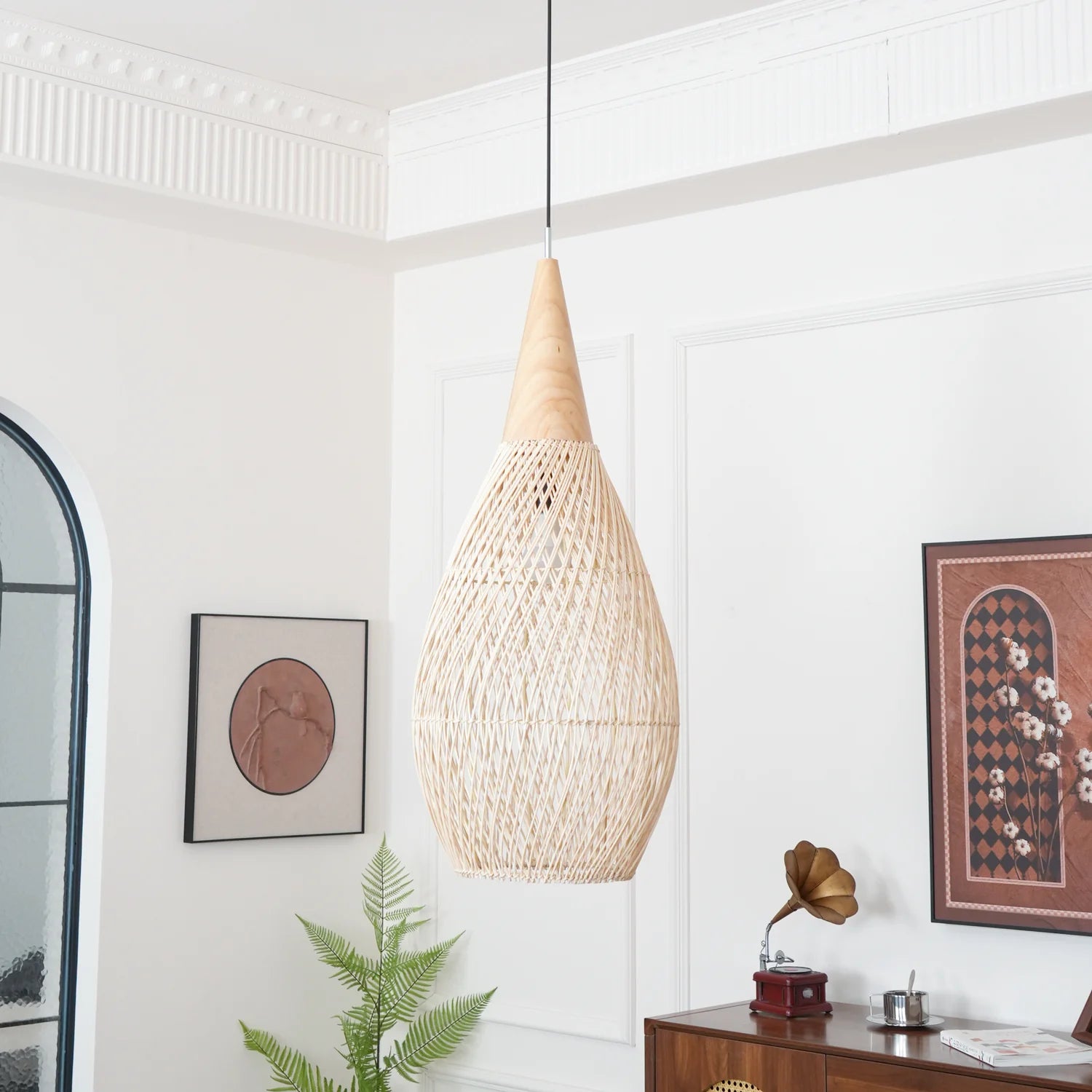 Suspension en Rotin Tressé — Lustre Style Asie du Sud-Est | OSIER™