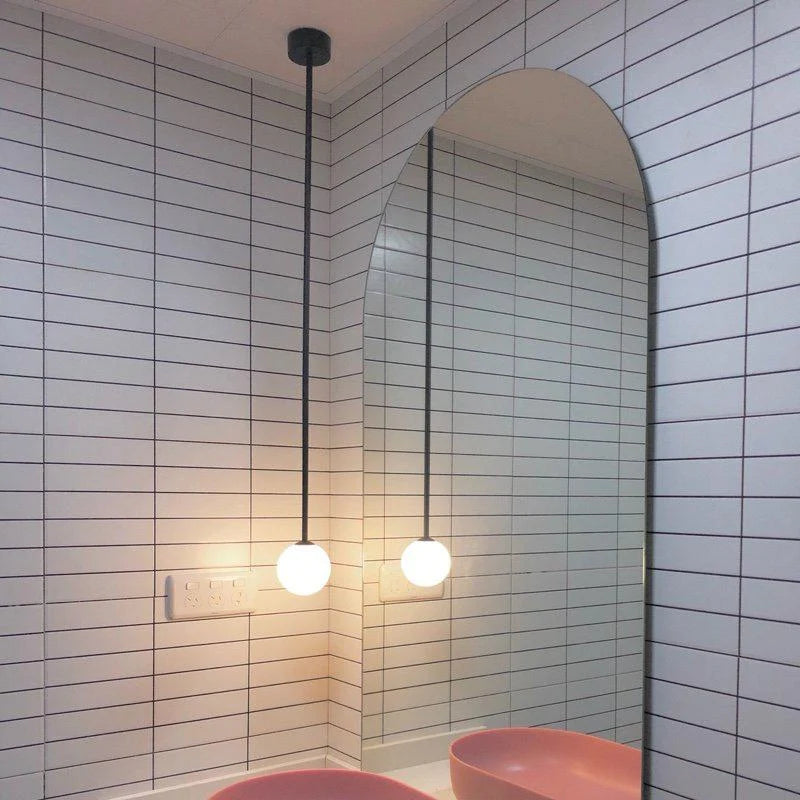 Suspension Boule en Verre Blanc — Lustre Minimaliste Style Moderne | BILLE™