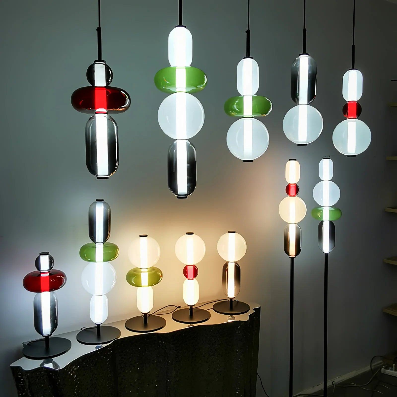 Lampe Boules de Verre Empilées Style Bonbon | BONBON™