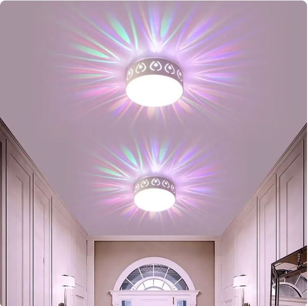 plafonnier LED rond moderne blanc en acrylique cristal montage en surface