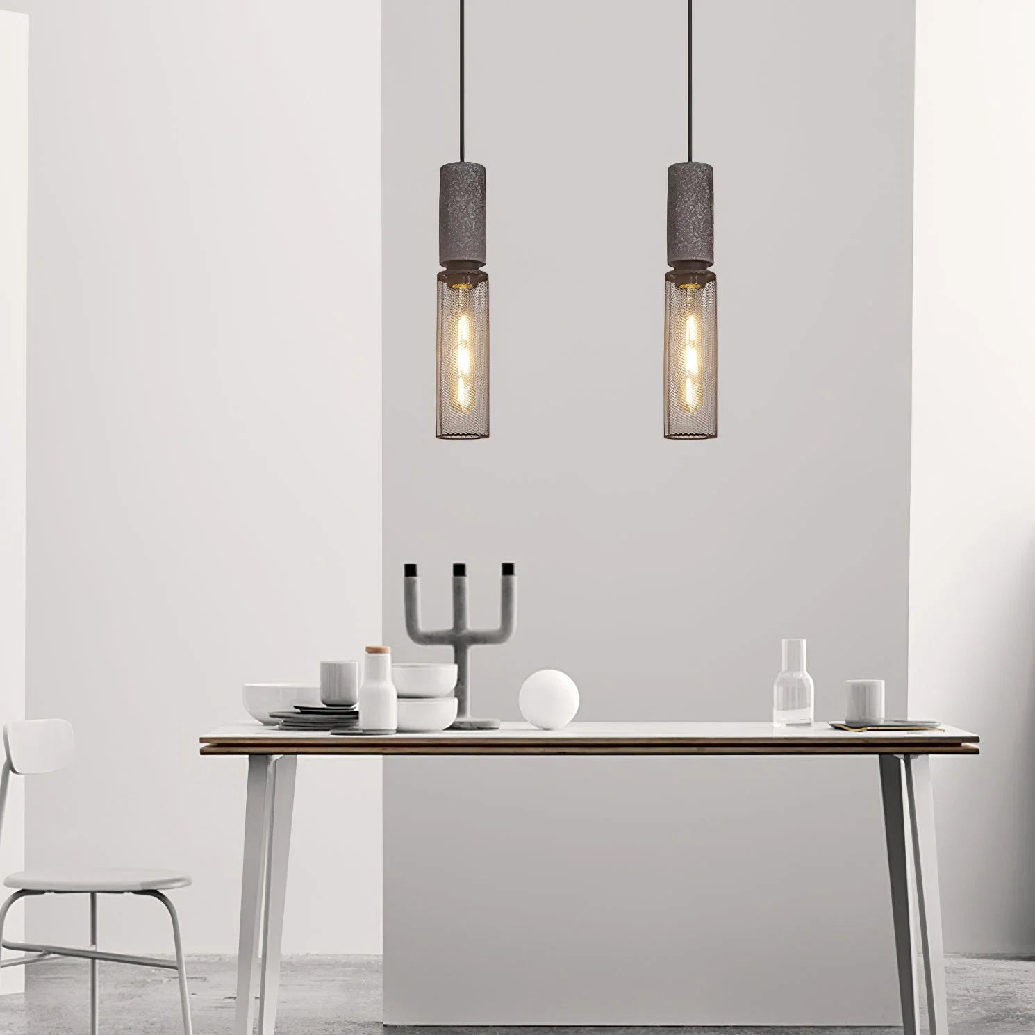 Suspension en Ciment Brut — Lustre Style Loft Industriel Vintage | BÉTON™
