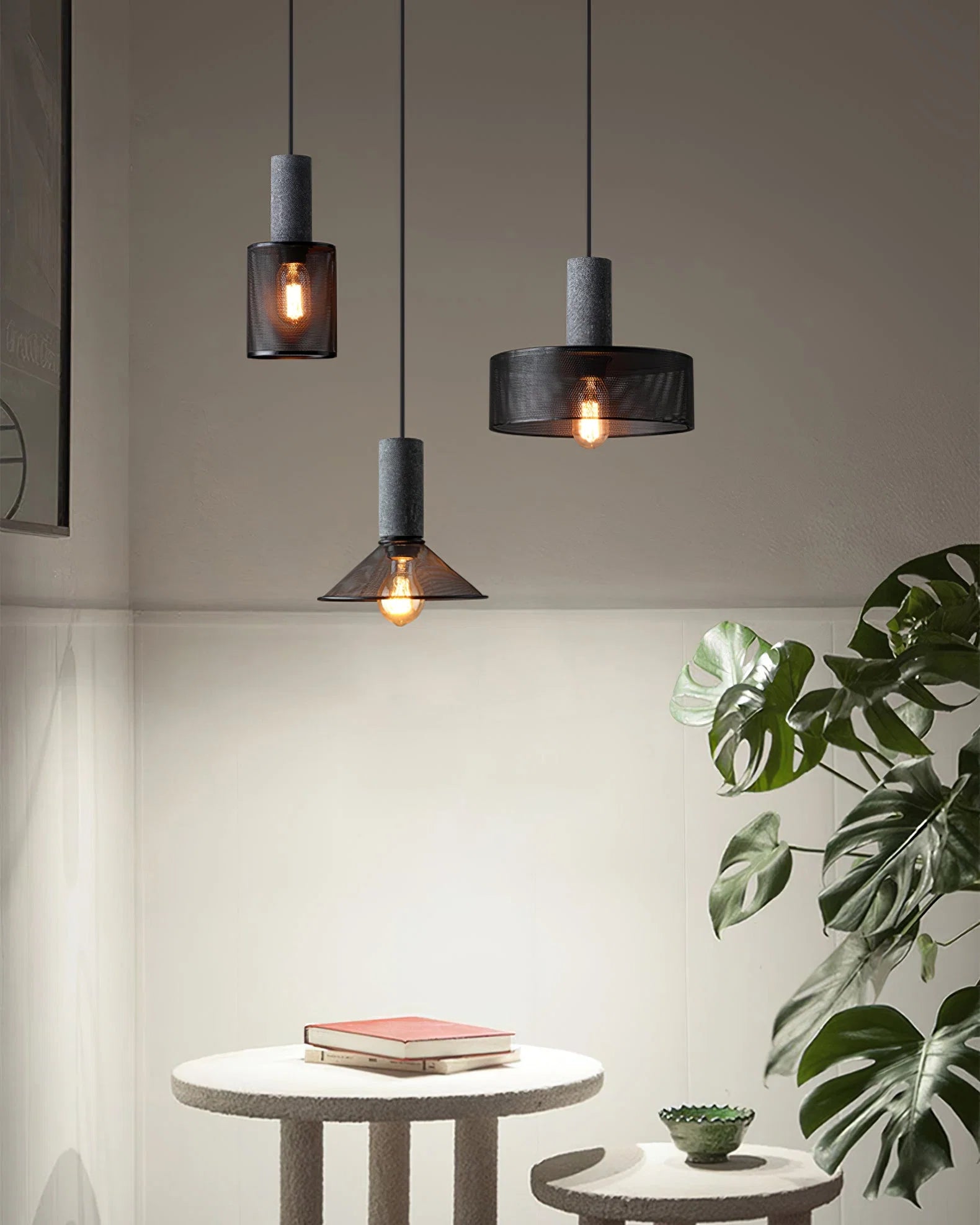 Suspension en Ciment Brut — Lustre Style Loft Industriel Vintage | BÉTON™