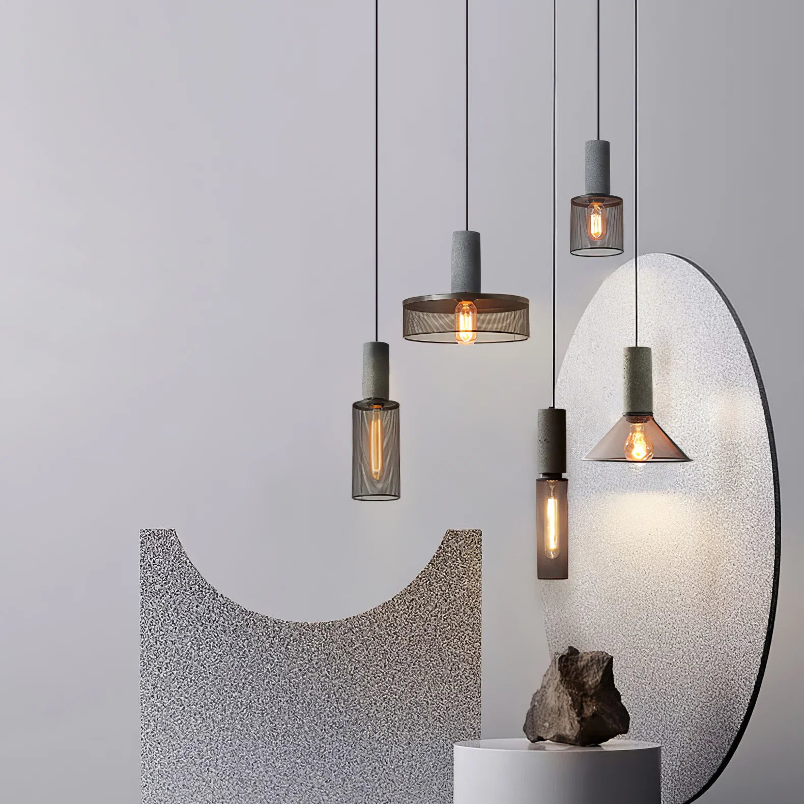 Suspension en Ciment Brut — Lustre Style Loft Industriel Vintage | BÉTON™