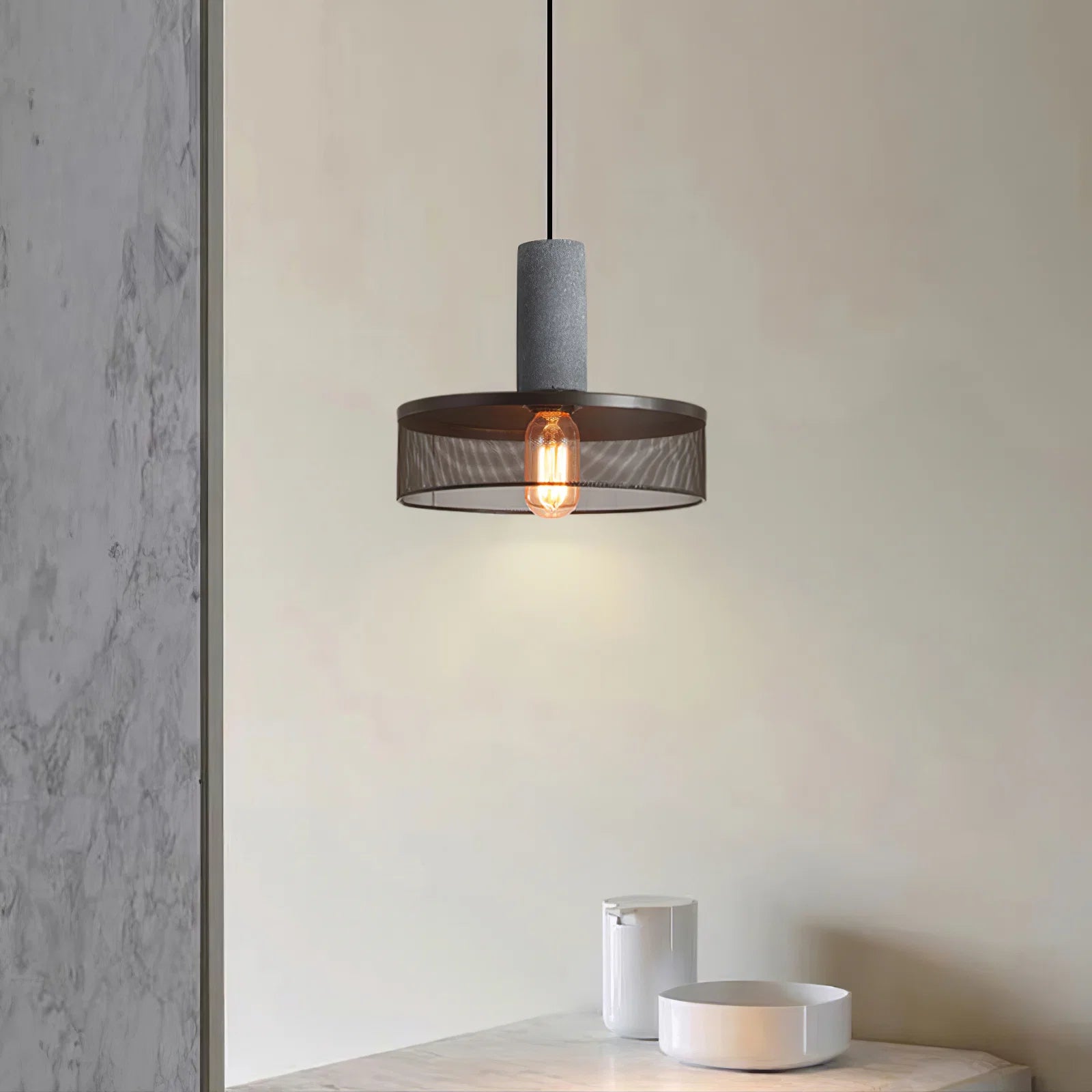 Suspension en Ciment Brut — Lustre Style Loft Industriel Vintage | BÉTON™