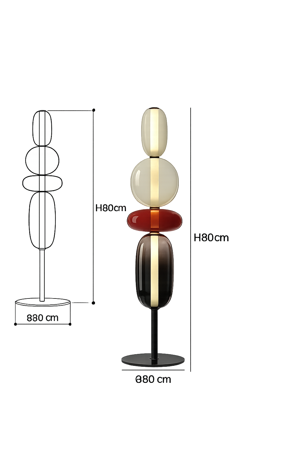 Lampe Boules de Verre Empilées Style Bonbon | BONBON™