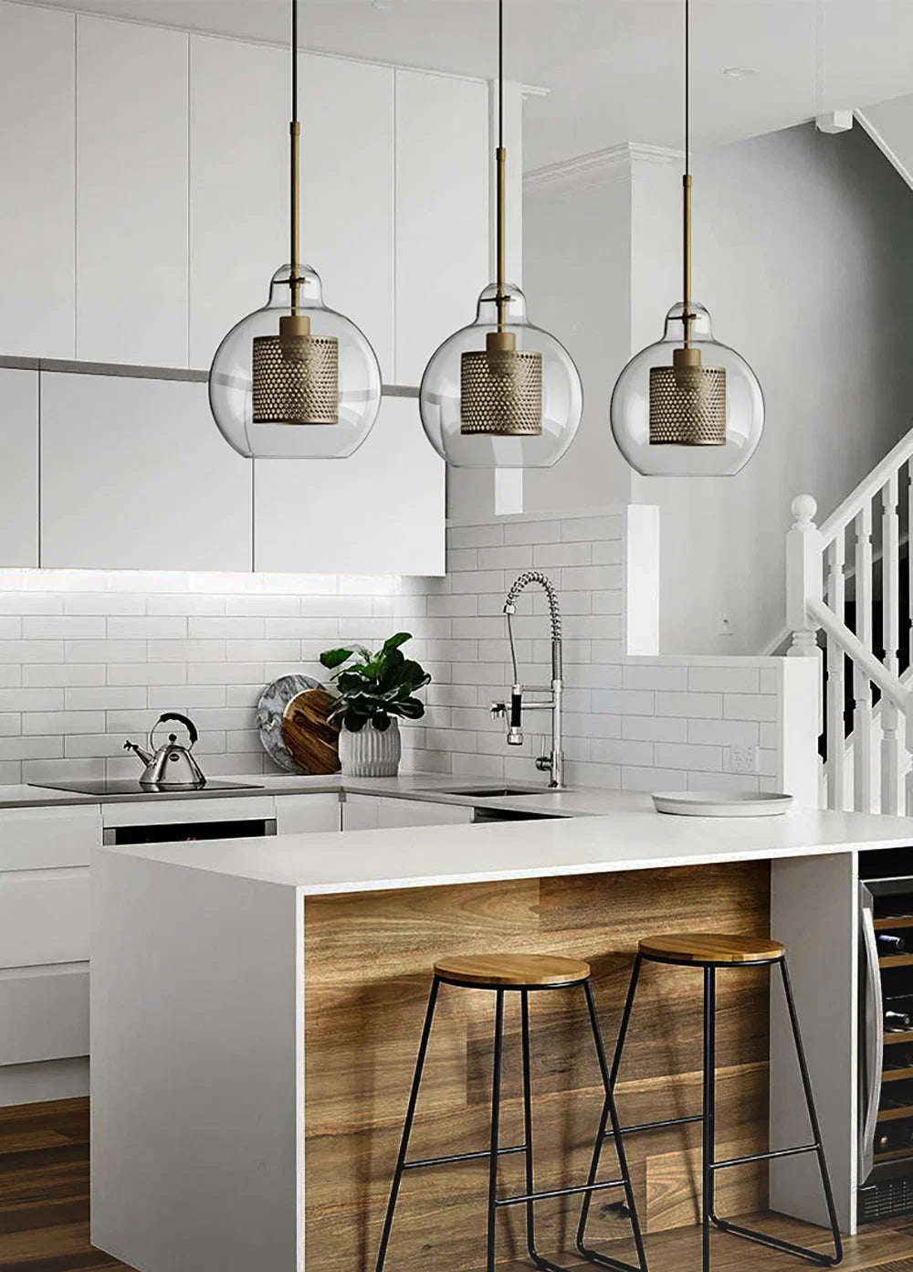 Suspension Cage en Résille Métallique — Lustre Style Loft Industriel | RÉSILLE™