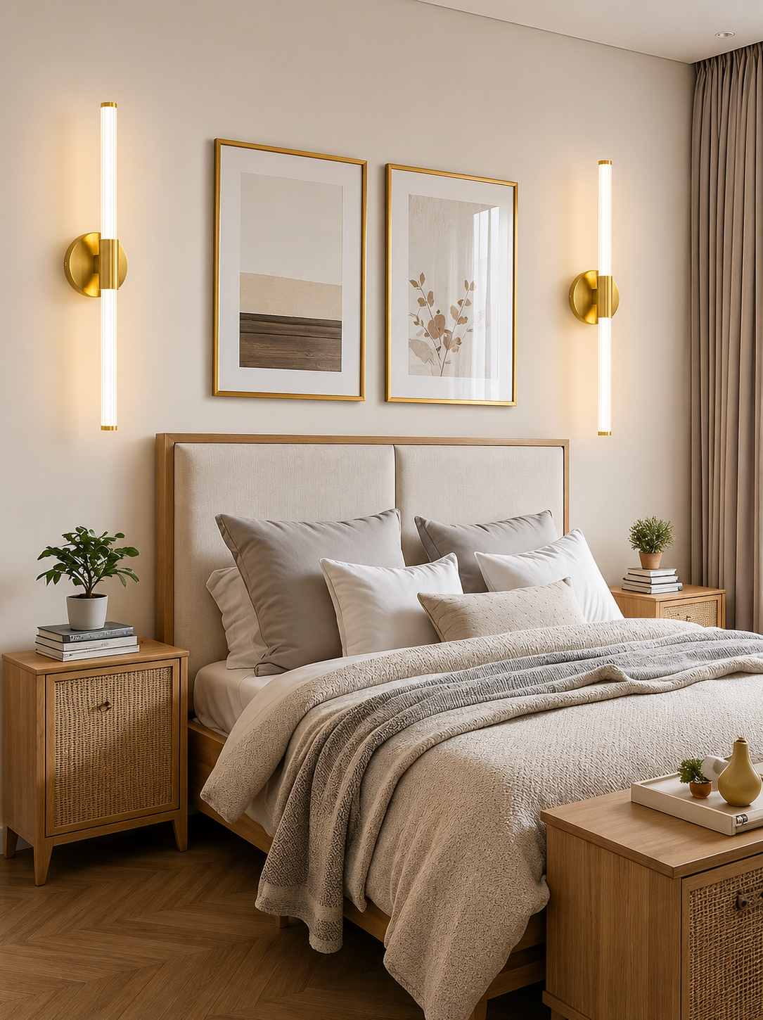Applique Murale LED Linéaire Doré — Luminaire Design Moderne Double Diffusion | AXIS™