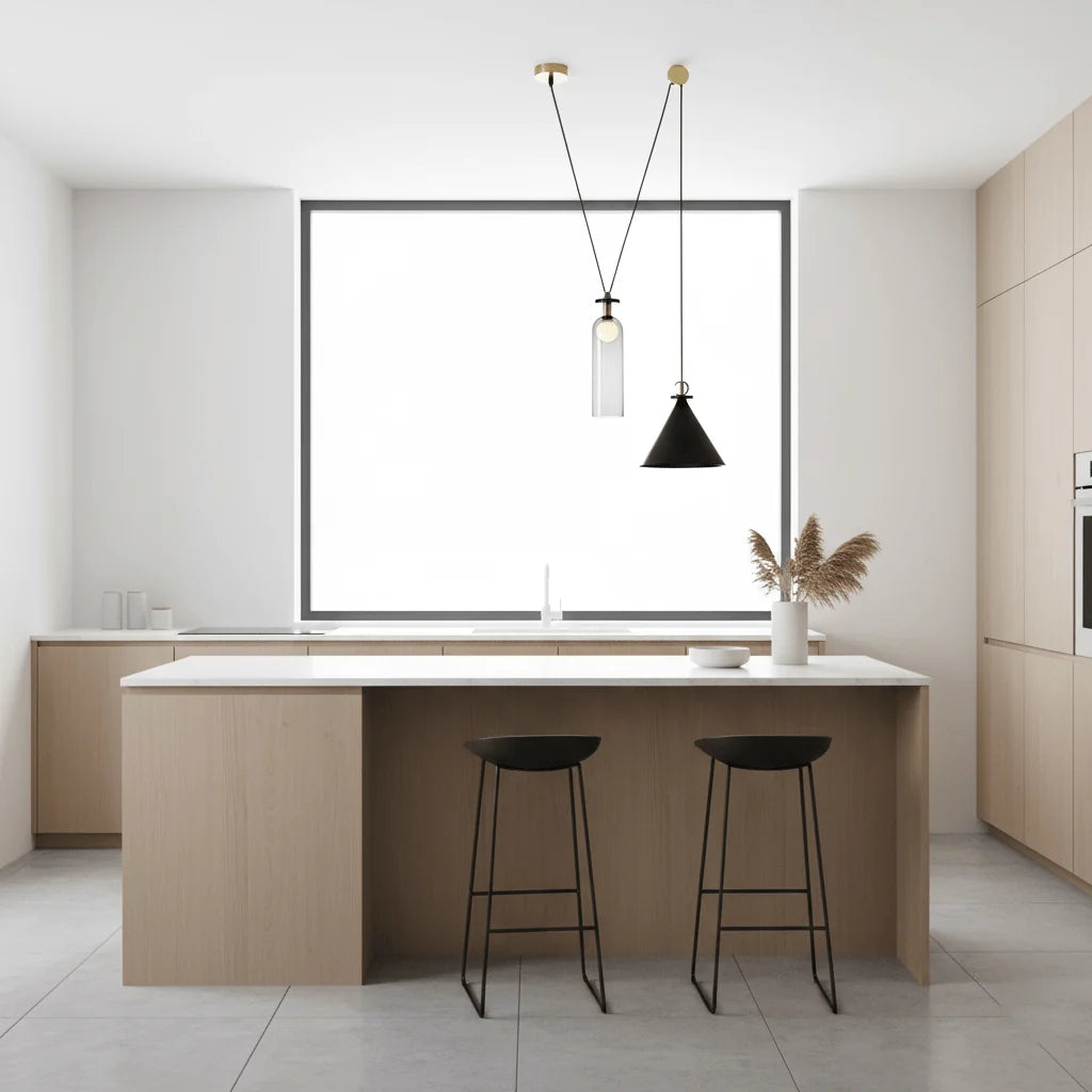 Suspension en Verre Formes Géométriques — Lustre Modulable Style Minimaliste | GÉODE™