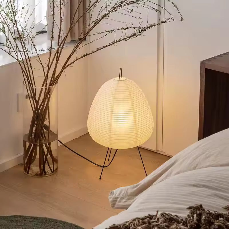 Lampe de Table Wabi-Sabi en Papier de Riz - Veilleuse Lanterne Japonaise Design