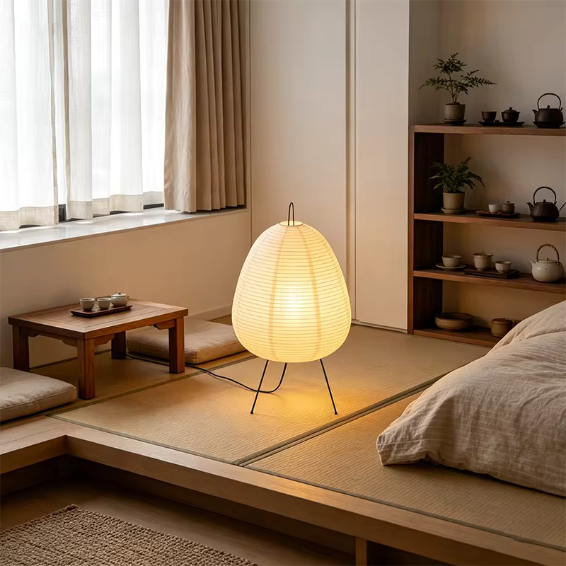 Lampe de Table Wabi-Sabi en Papier de Riz - Veilleuse Lanterne Japonaise Design