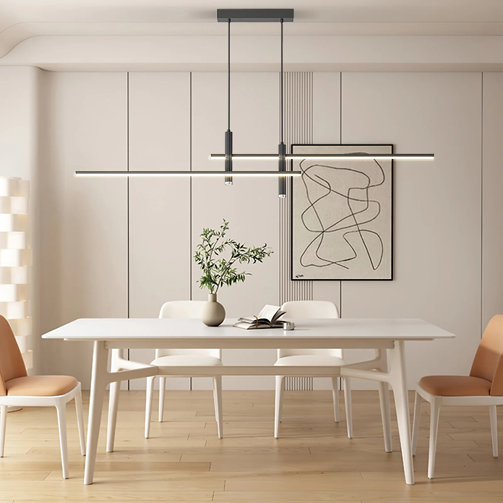 Suspension Linéaire LED Multi-Points — Lustre Minimaliste Table à Manger | CHAPELET™