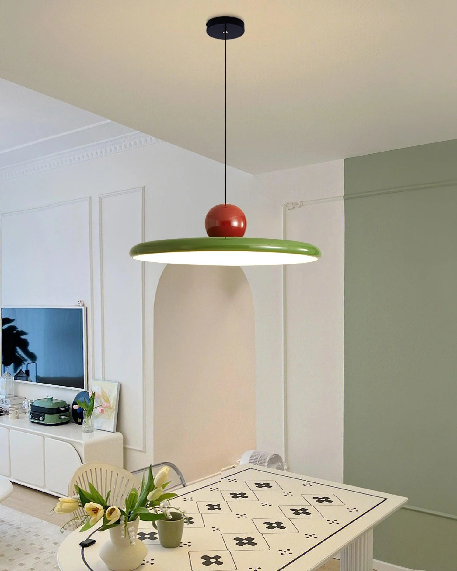 Suspension Disque Perforé Style Macaron — Lustre Nordique Coloré | MERINGUE™
