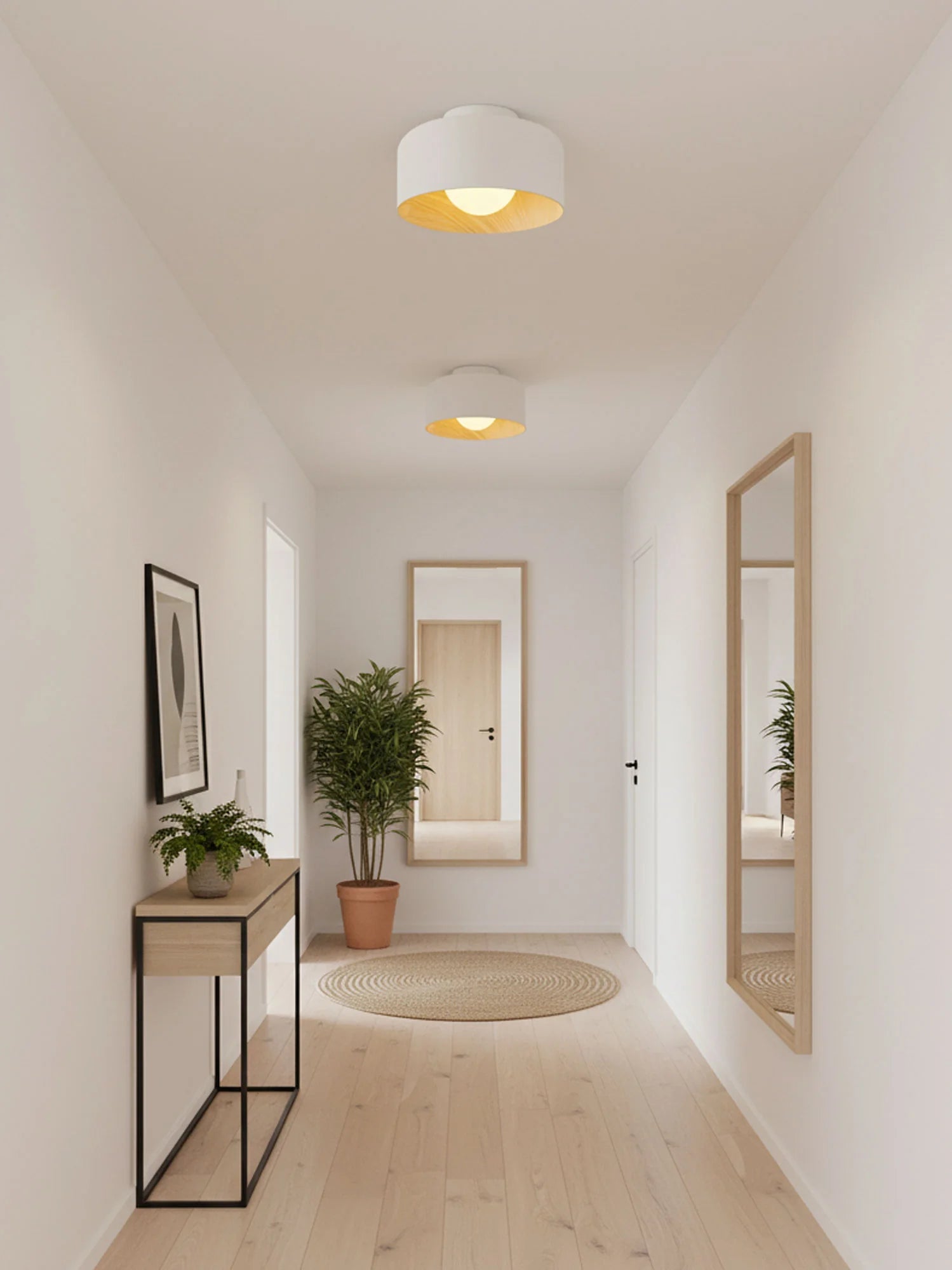 Plafonnier Rond Effet Bois Intérieur | TAMBOUR™
