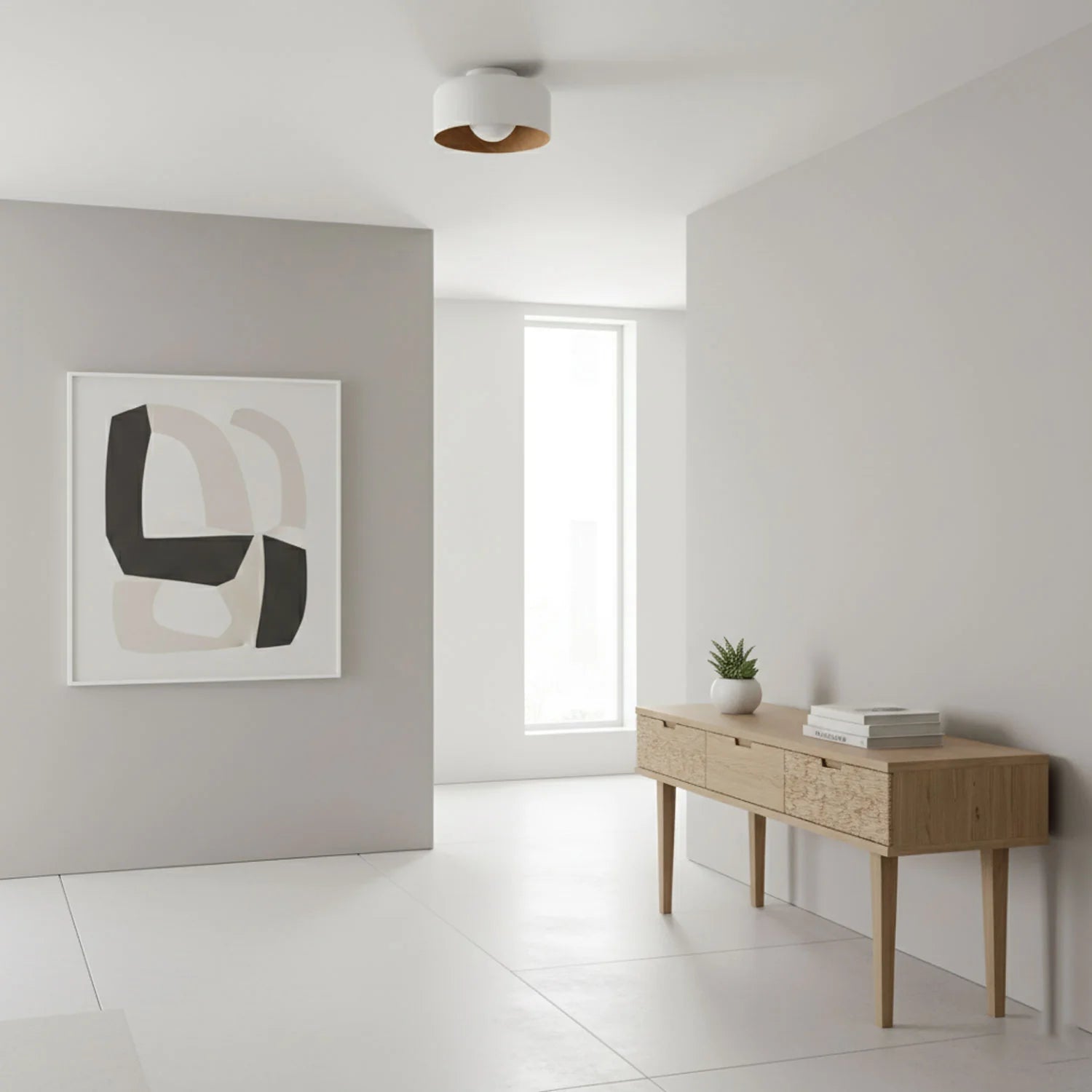 Plafonnier Rond Effet Bois Intérieur | TAMBOUR™