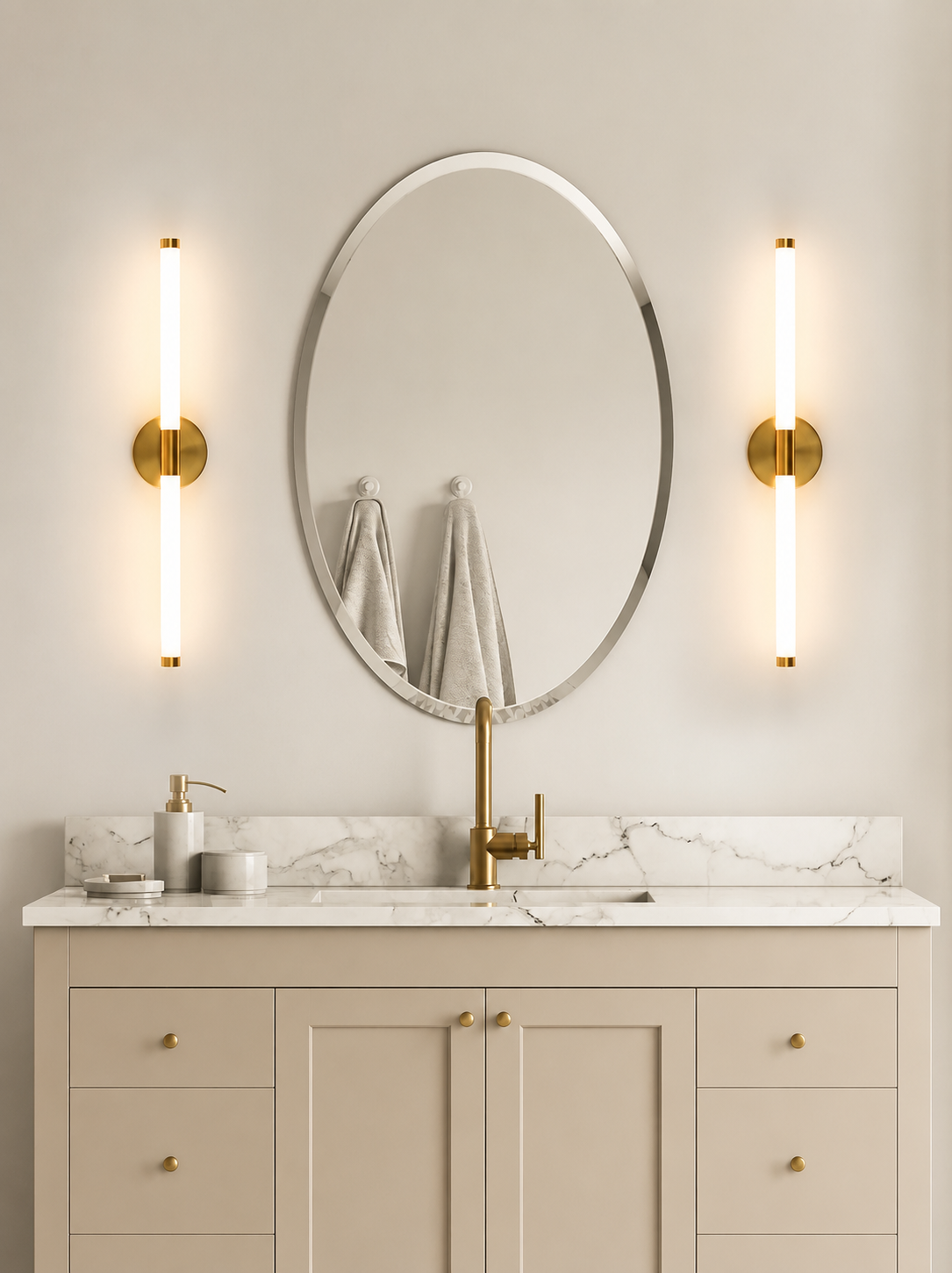 Applique Murale LED Linéaire Doré — Luminaire Design Moderne Double Diffusion | AXIS™