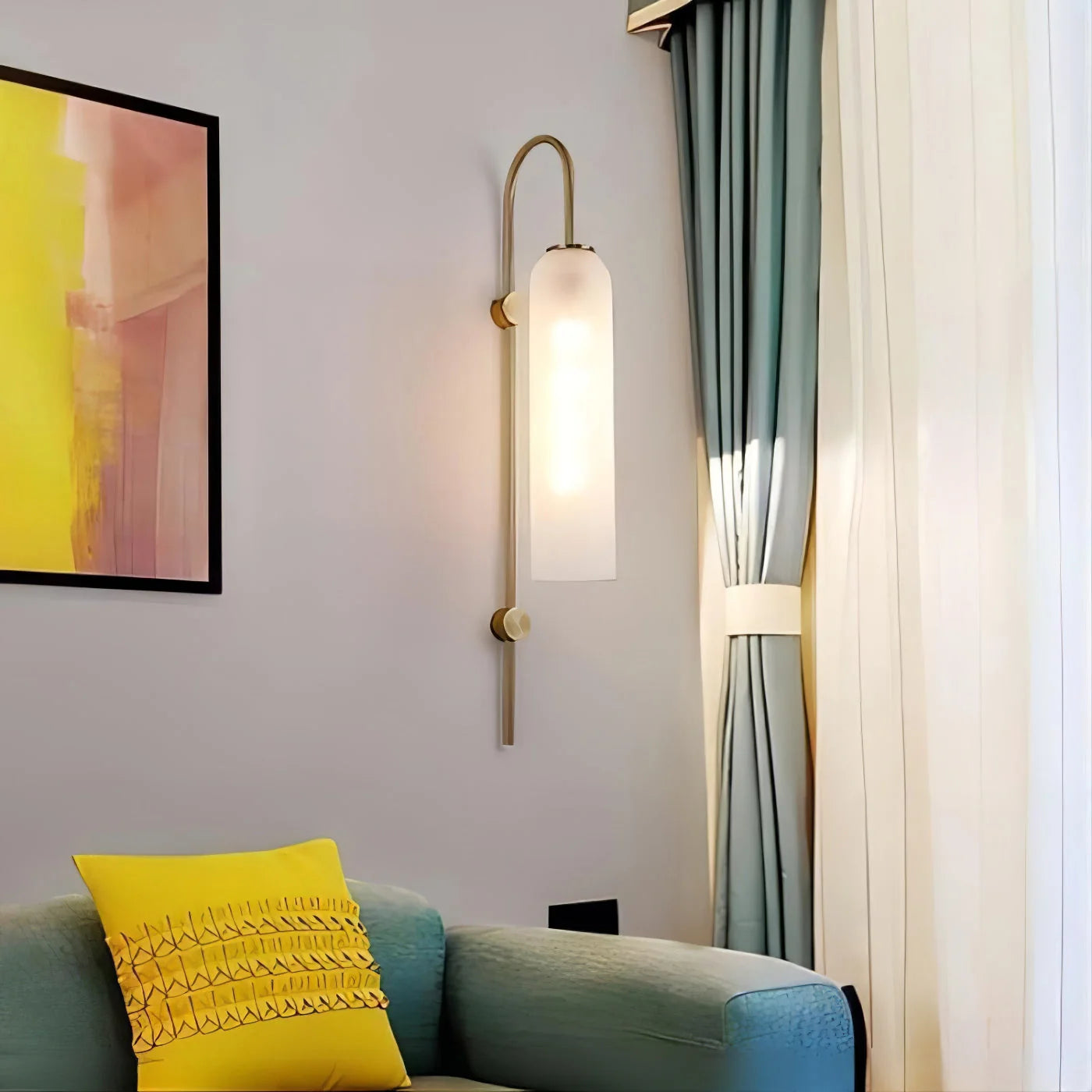 Applique Murale Tube en Verre Coloré — Lampe Chevet Style Nordique Moderne | FUSEAU™
