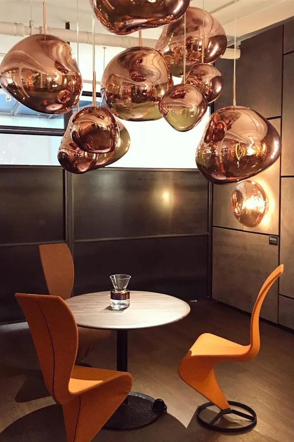 Suspension Design Verre Effet Lave Métallique pour Salon & Salle à Manger | LAVE™