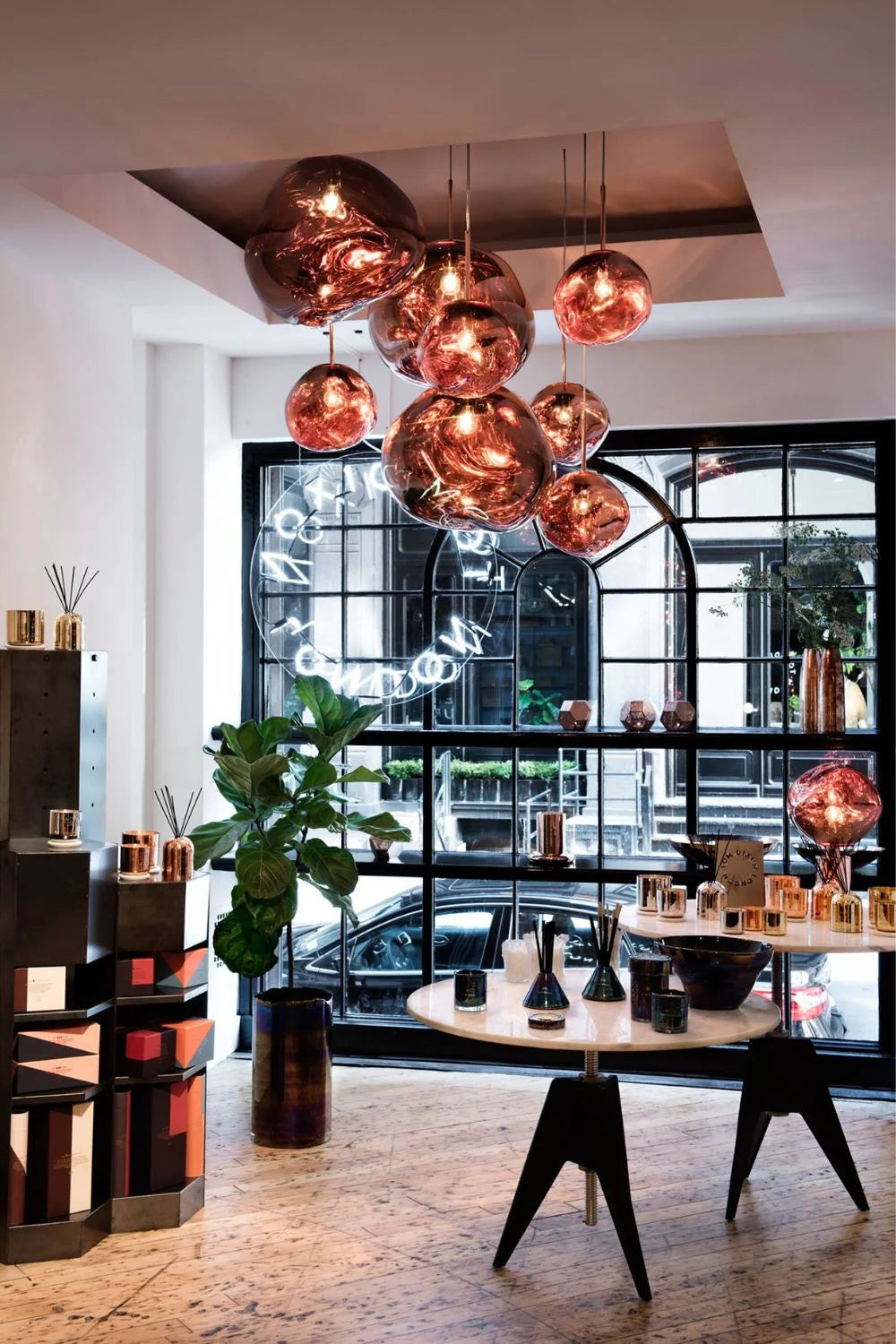 Suspension Design Verre Effet Lave Métallique pour Salon & Salle à Manger | LAVE™