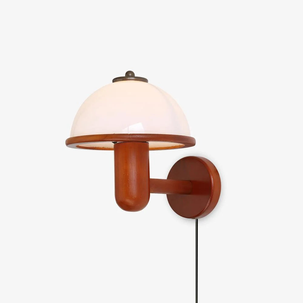 Applique Murale en Bois Chêne Foncé — Lampe Chevet Style Rétro Médiéval | AUBERGE™