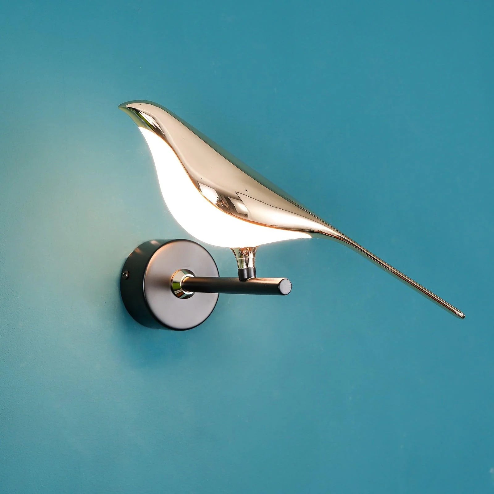 Applique Murale Oiseau en Métal Doré — Lampe Murale Style Nordique Ludique | MÉSANGE™