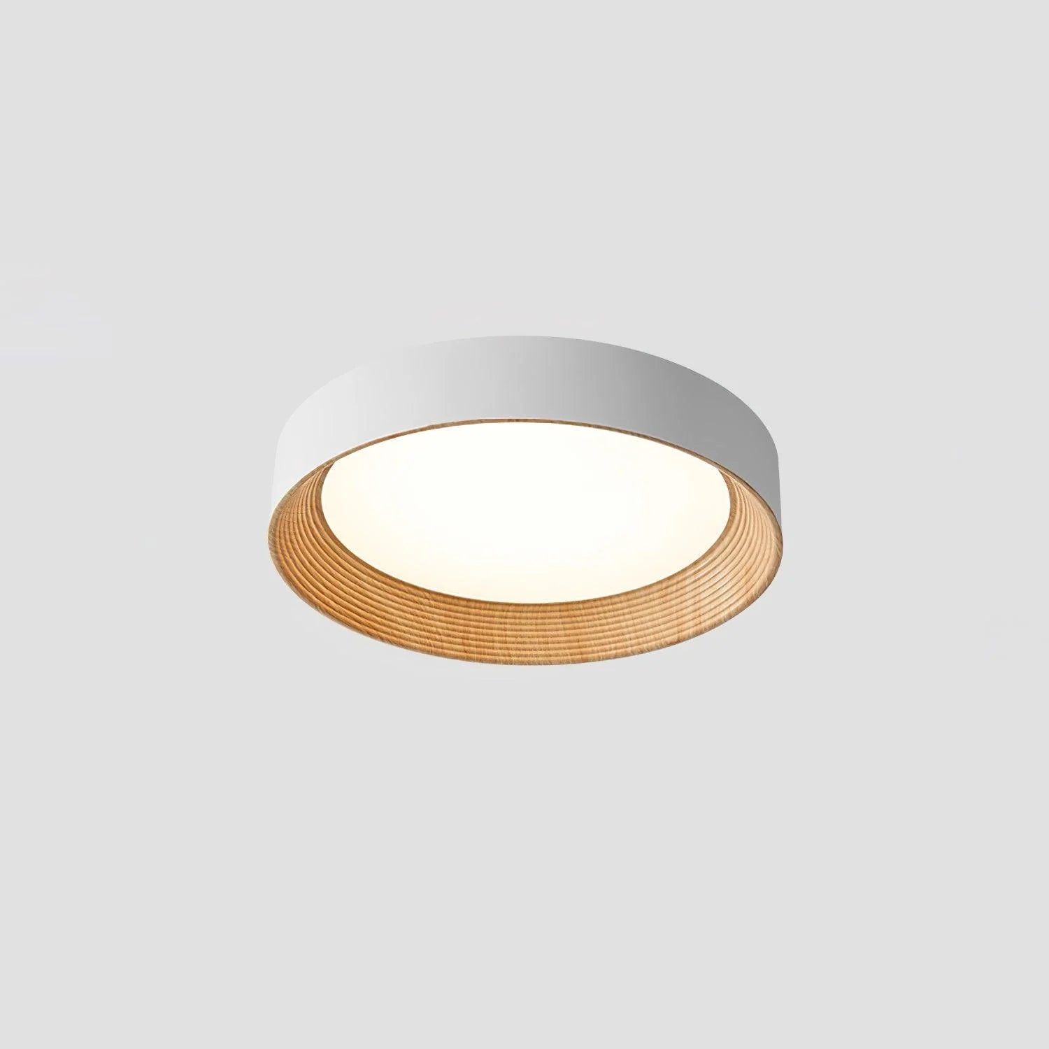 Plafonnier Rond en Bois Massif — Lampe Anti-Lumière Bleue Style Moderne | CERNE™