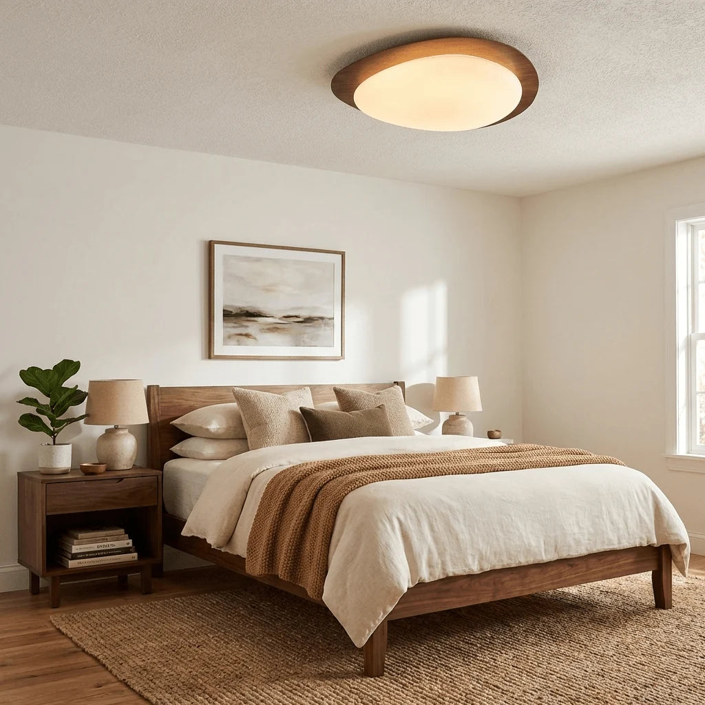 Plafonnier Design Galet Bois Asymétrique pour Chambre & Salle à Manger | CAILLOU™