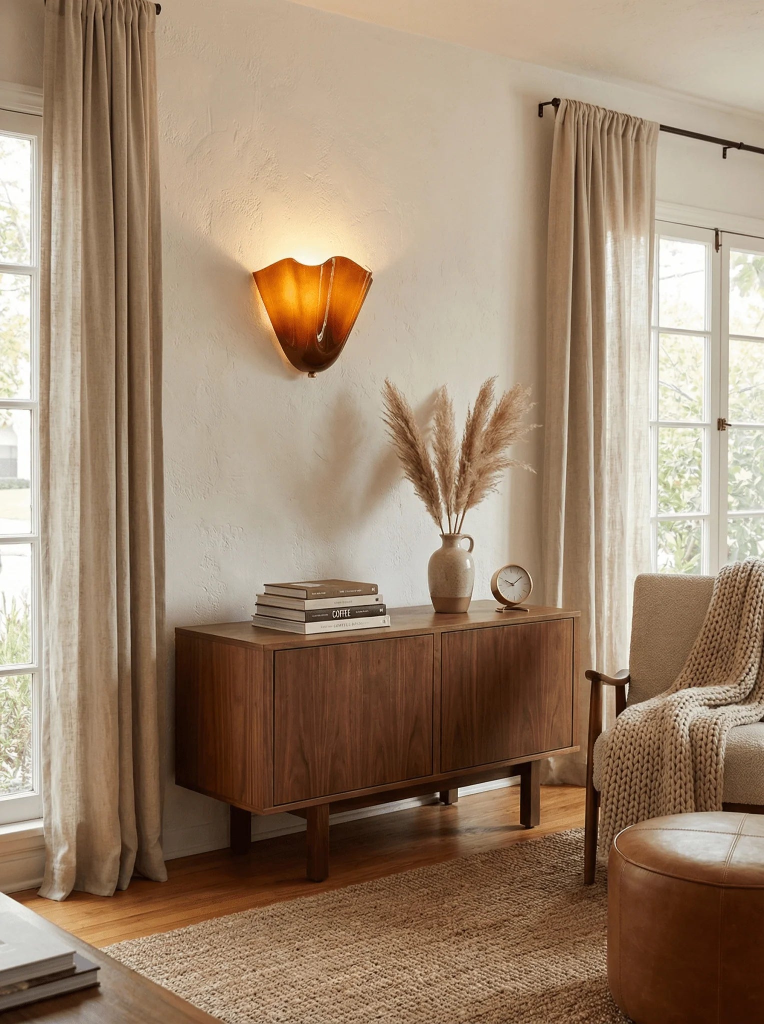 Applique Murale Design Verre Coloré Rétro Française pour Chambre & Salon | PÉTALE™