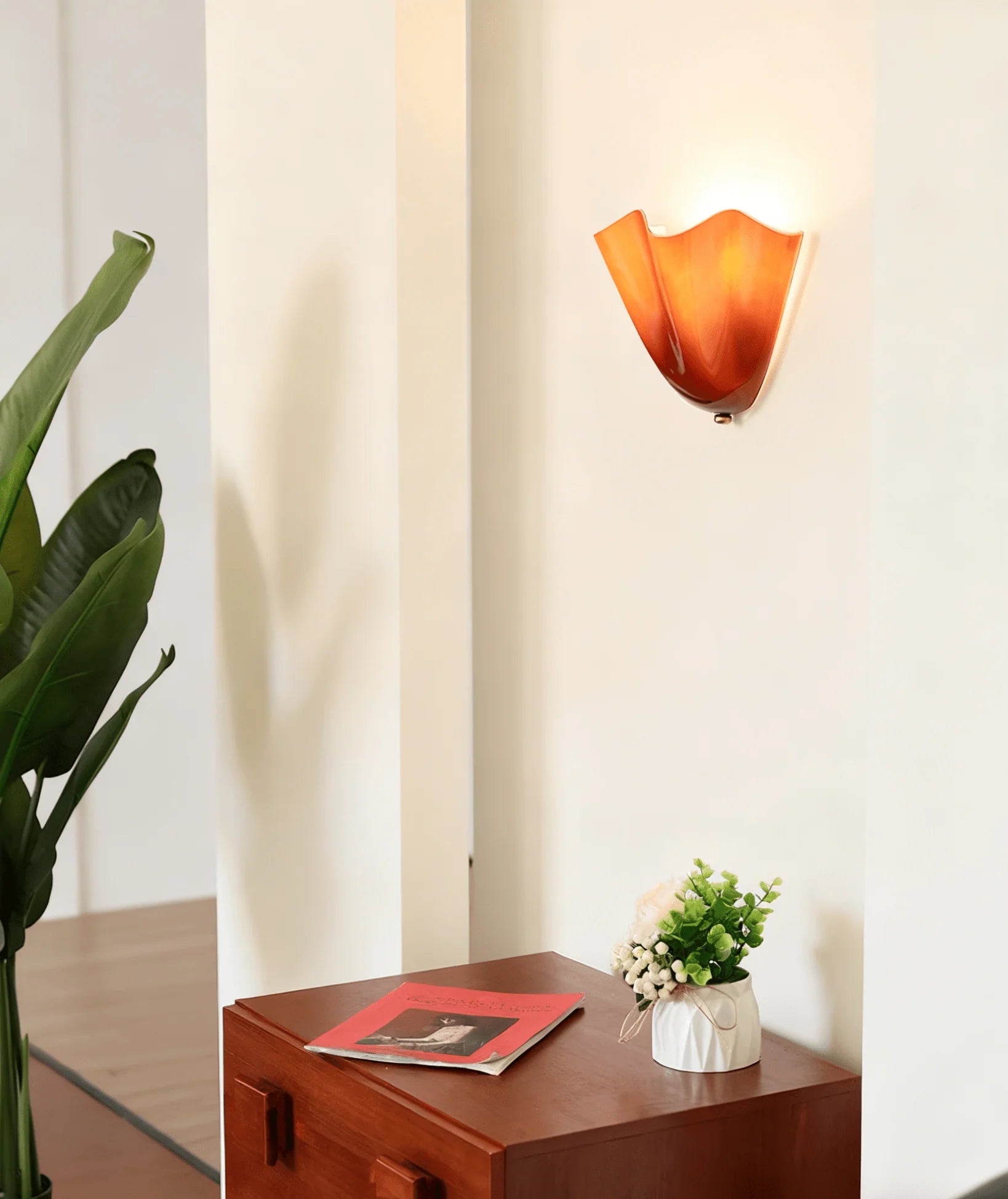 Applique Murale Design Verre Coloré Rétro Française pour Chambre & Salon | PÉTALE™
