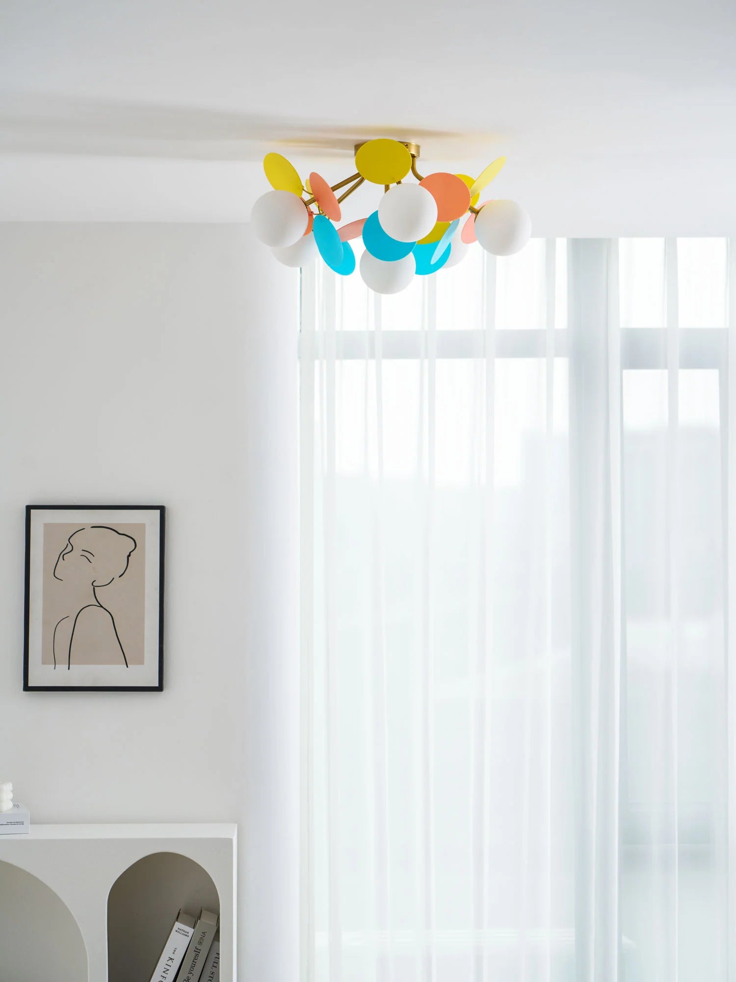 Plafonnier Design Fleur Multicolore Bulles de Verre pour Salon & Chambre | FLEUR™