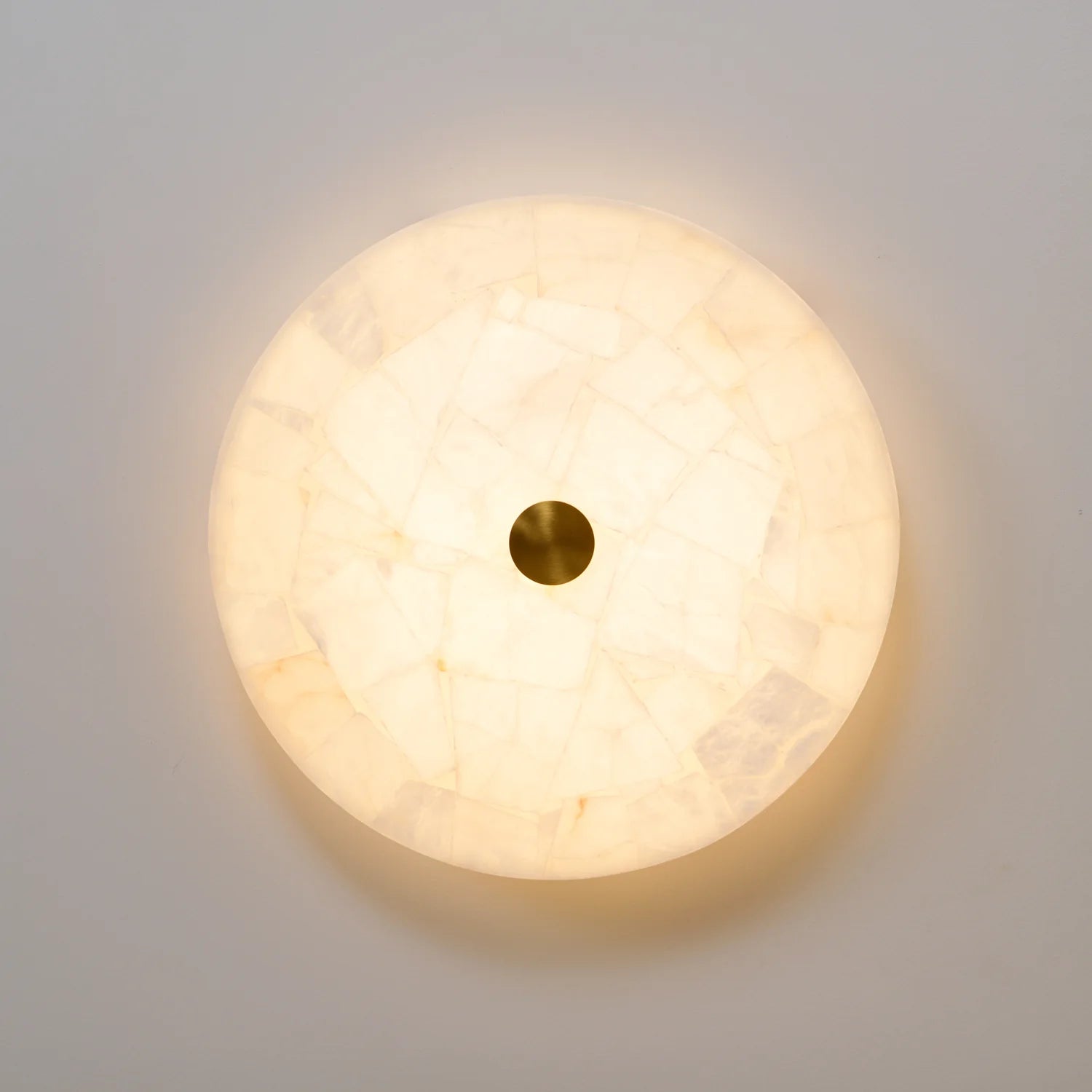 Plafonnier Rond en Marbre Albâtre — Applique Plafond Style Moderne | LUEUR™