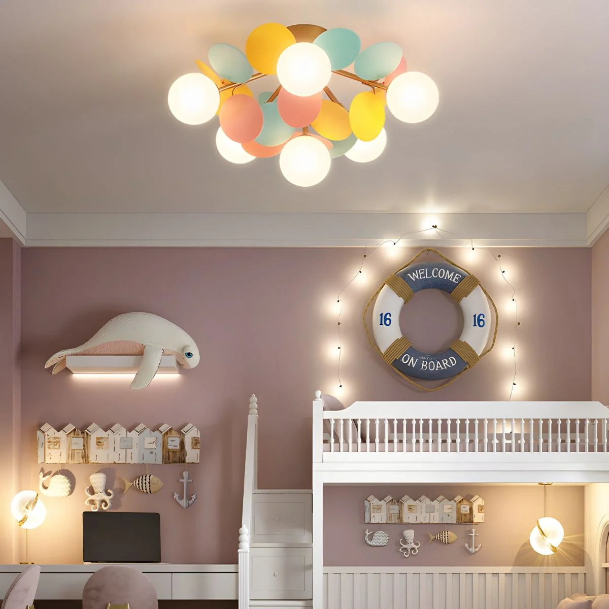 Plafonnier Design Fleur Multicolore Bulles de Verre pour Salon & Chambre | FLEUR™