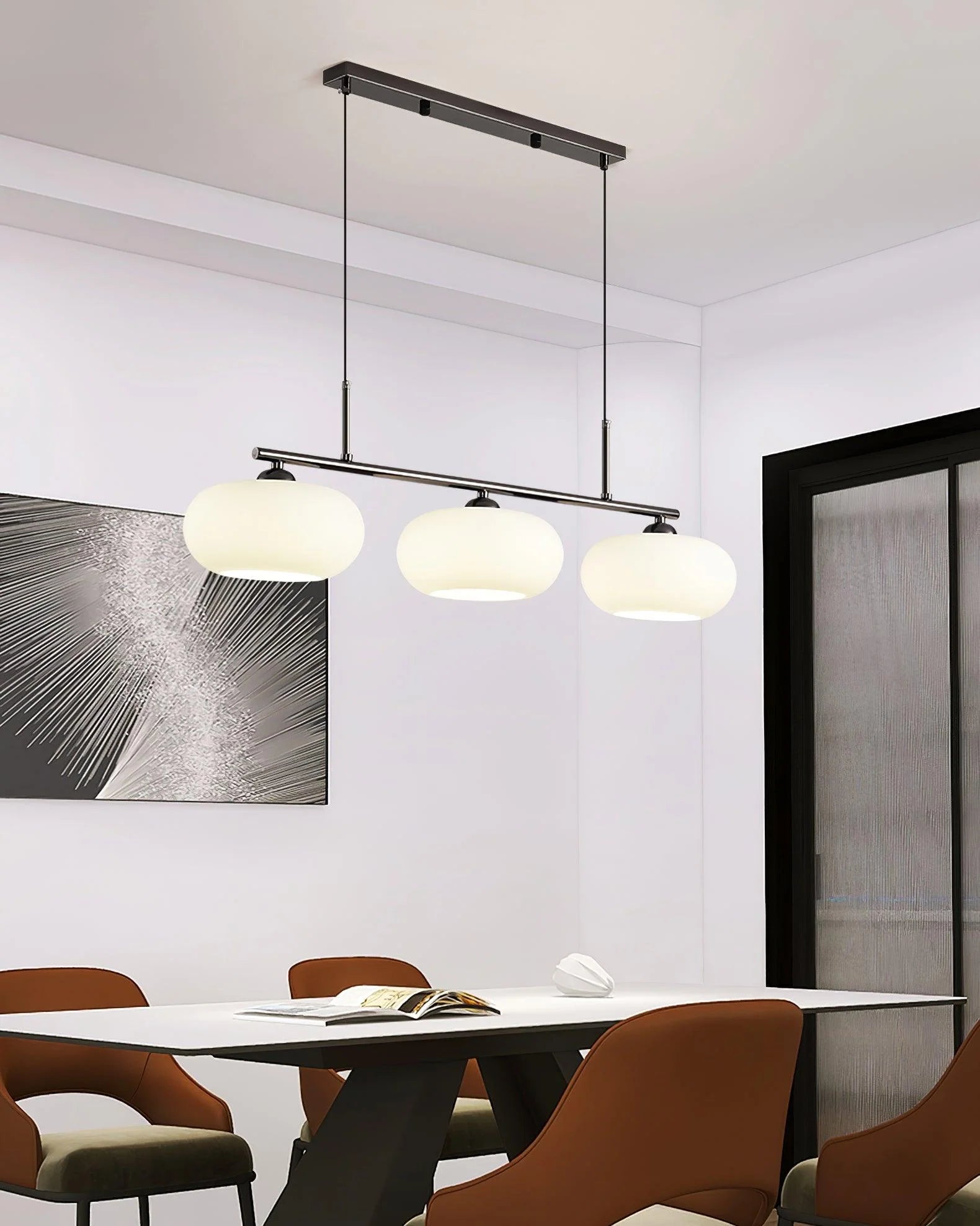 Suspension Globes en Verre Dépoli — Lustre 3 Bras Style Nordique | KAKI™