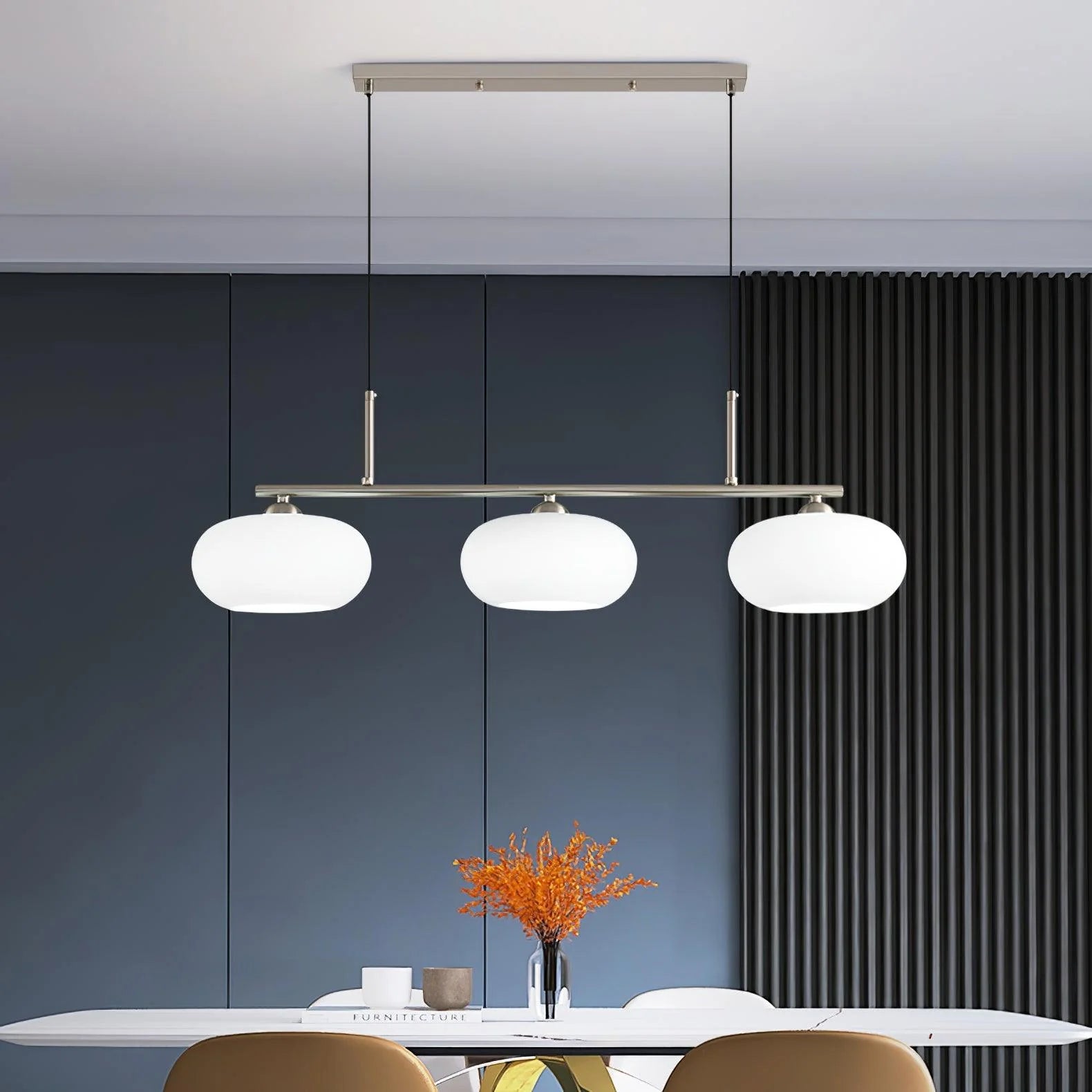 Suspension Globes en Verre Dépoli — Lustre 3 Bras Style Nordique | KAKI™