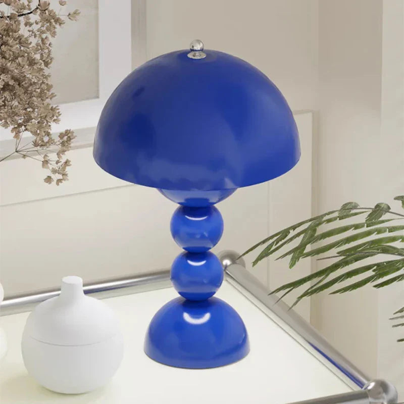 Lampe de Table - Base Boule Jaune et Abat-Jour Arrondi