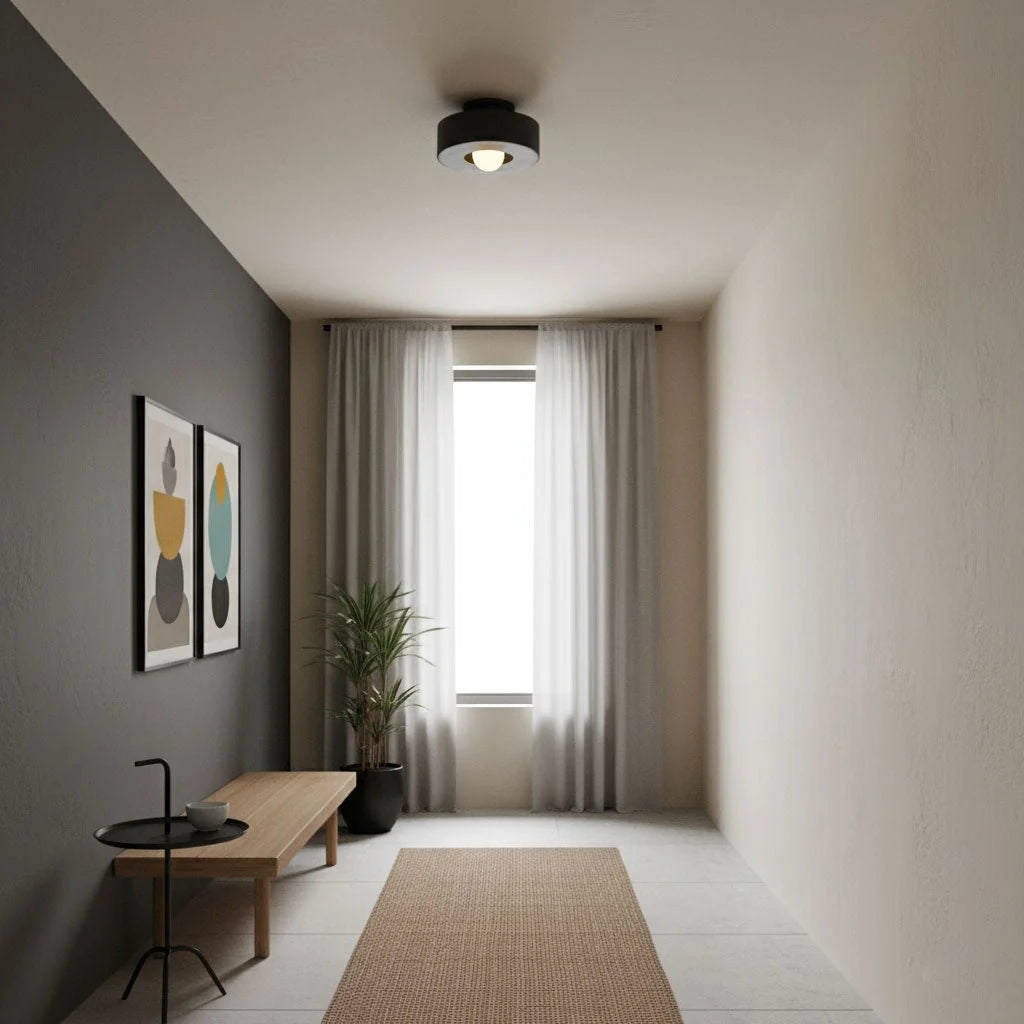 Plafonnier Rond en Résine — Applique Plafond Style Nordique Minimaliste | COUPOLE™