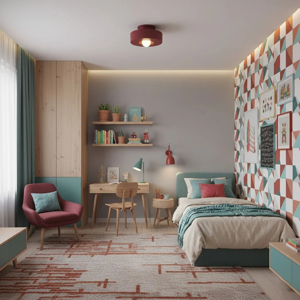 Plafonnier Rond en Résine — Applique Plafond Style Nordique Minimaliste | COUPOLE™