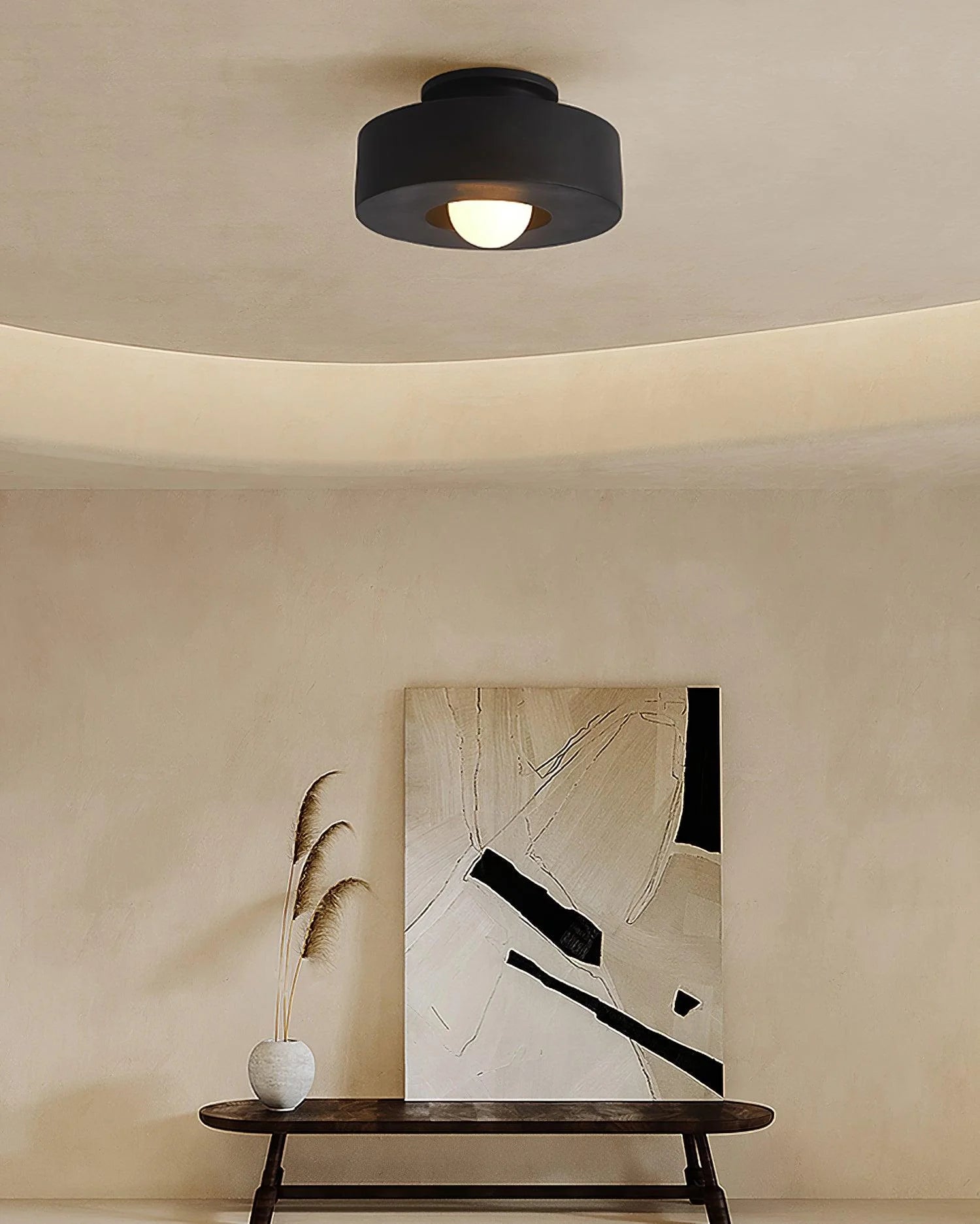 Plafonnier Rond en Résine — Applique Plafond Style Nordique Minimaliste | COUPOLE™