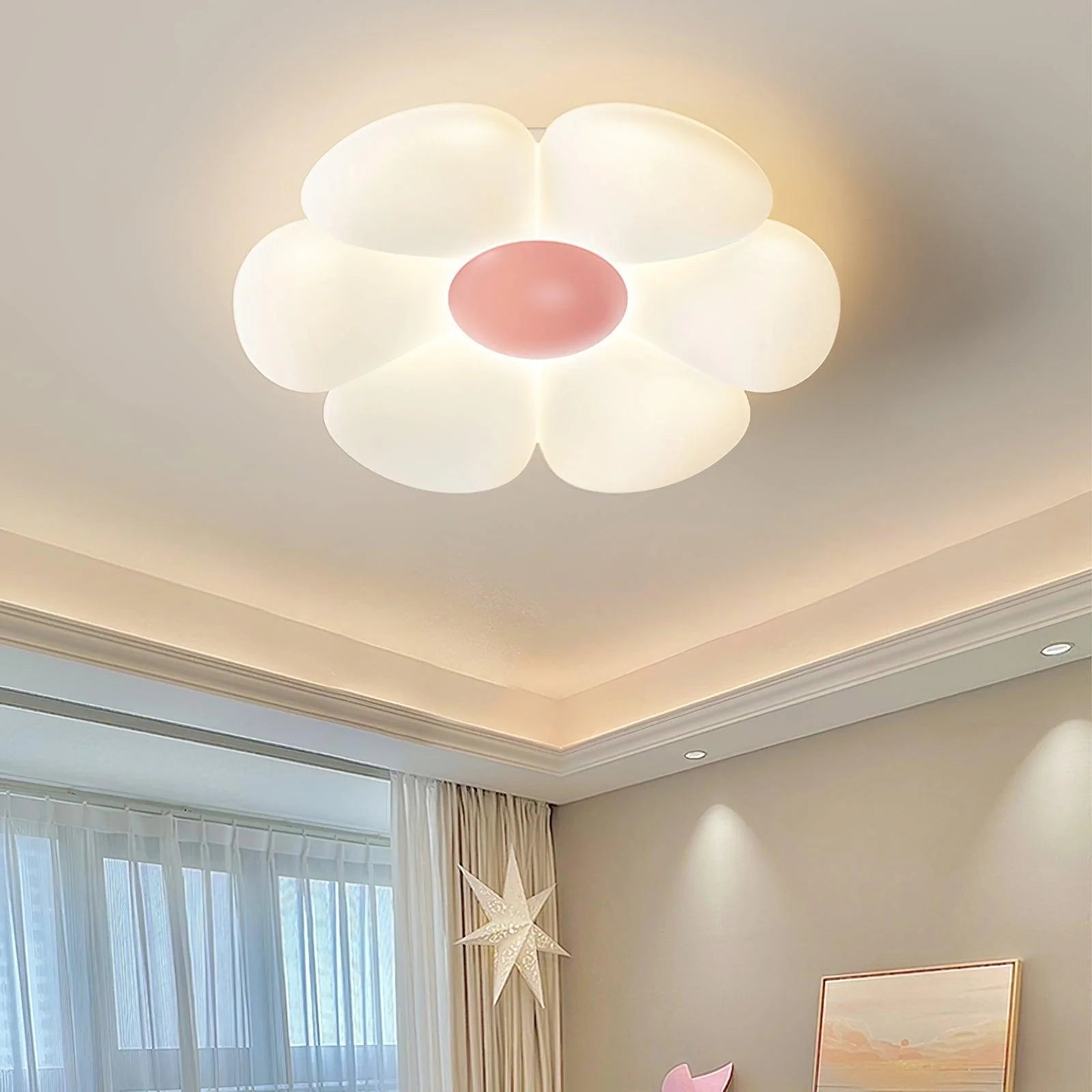 Plafonnier Fleur Enfant Romantique — Lampe Chambre Princesse Style Rond | PIVOINE™